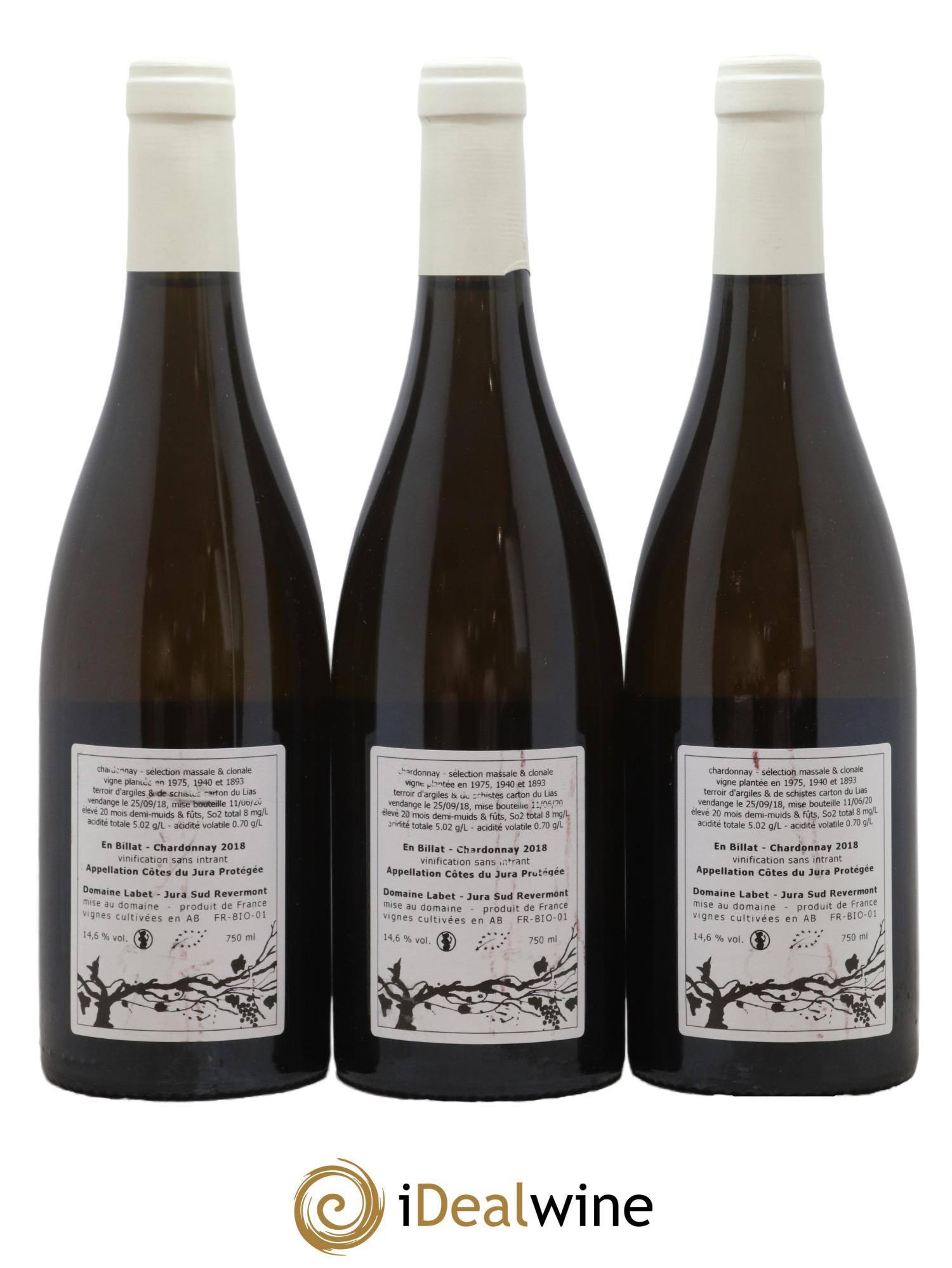 Côtes du Jura Chardonnay En Billat Labet (Domaine) 2018 - Lot de 3 bouteilles - 1