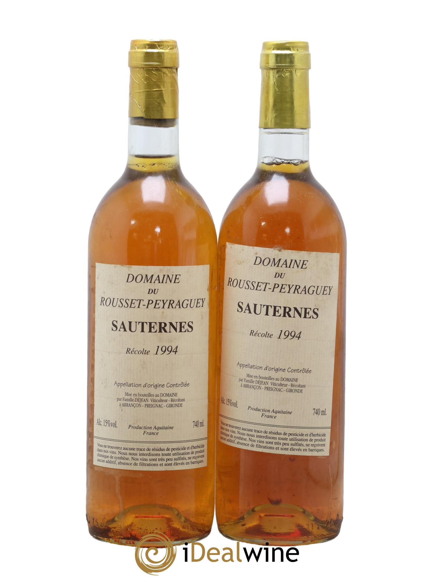 Rousset Peyraguey 1994 - Lot of 2 bottles - 0