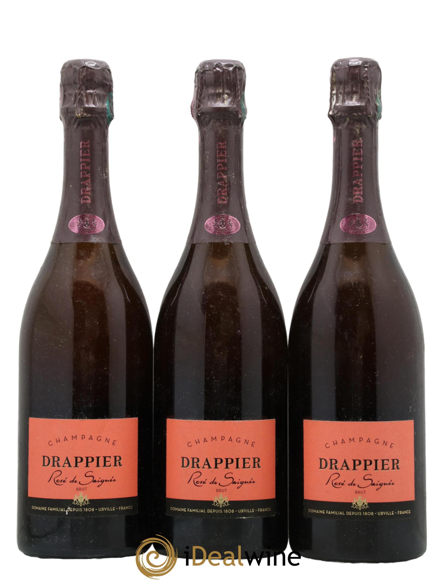 Champagne - Rose de saignee Drappier - Lot de 3 bouteilles - 0