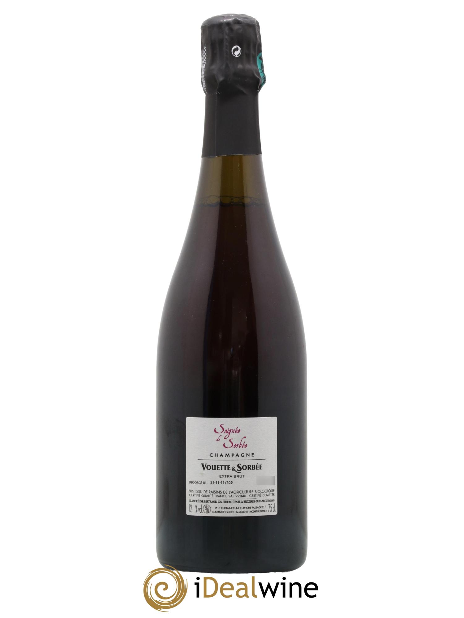 Saignée de Sorbée Extra-Brut Vouette et Sorbée 2009 - Lot de 1 bouteille - 1