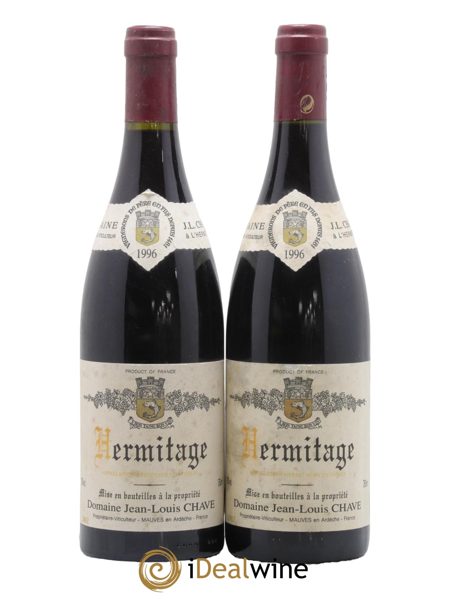 Hermitage Jean-Louis Chave 1996 - Lot de 2 bouteilles - 0