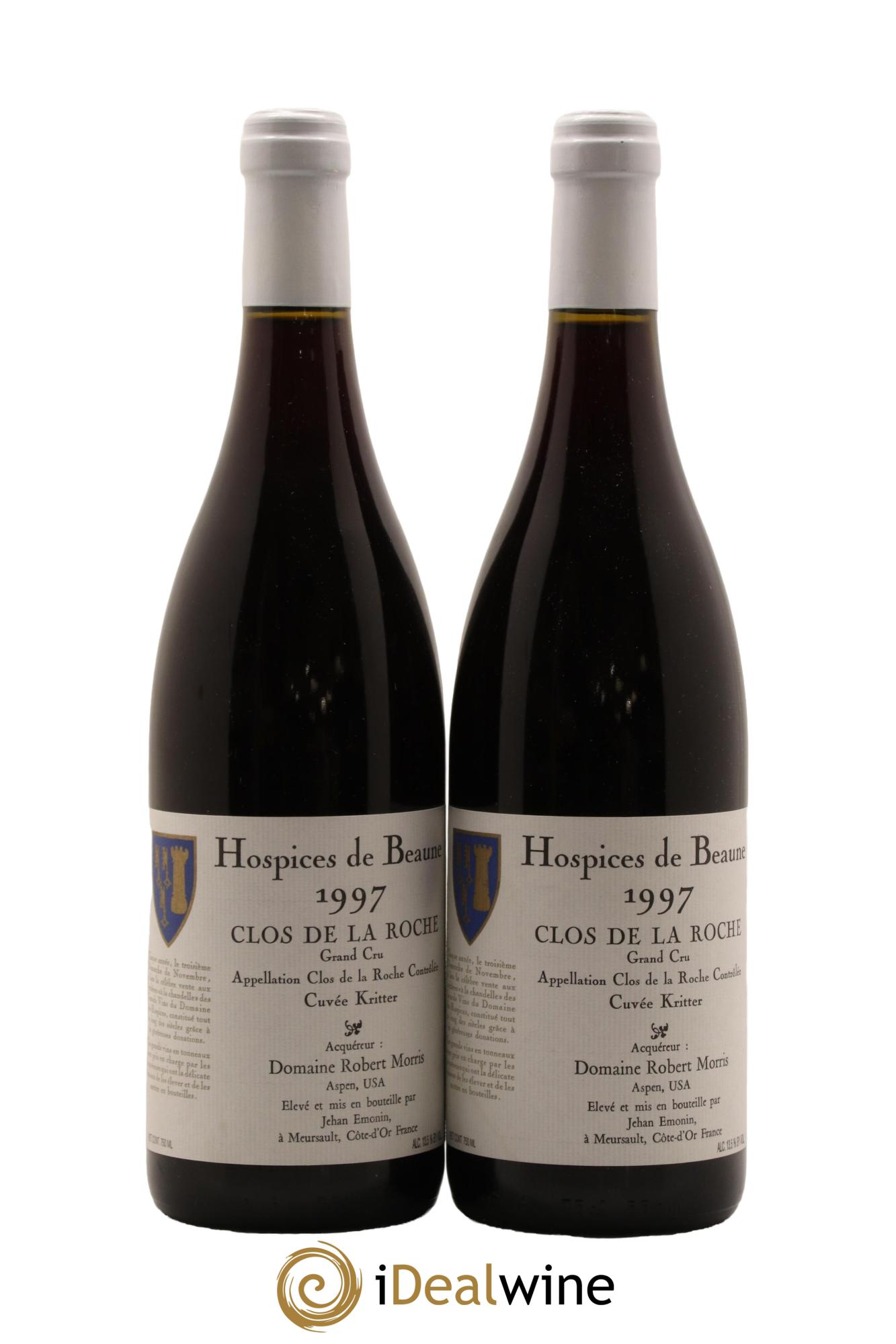 Clos de la Roche Grand Cru Cuvée Kritter Jehan Emonin Hospices de Beaune 1997 - Lot de 2 bouteilles - 0