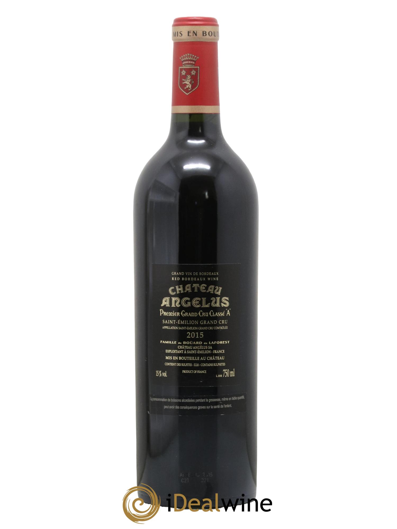 Château Angélus 1er Grand Cru Classé A 2015 - Lot de 1 bouteille - 1
