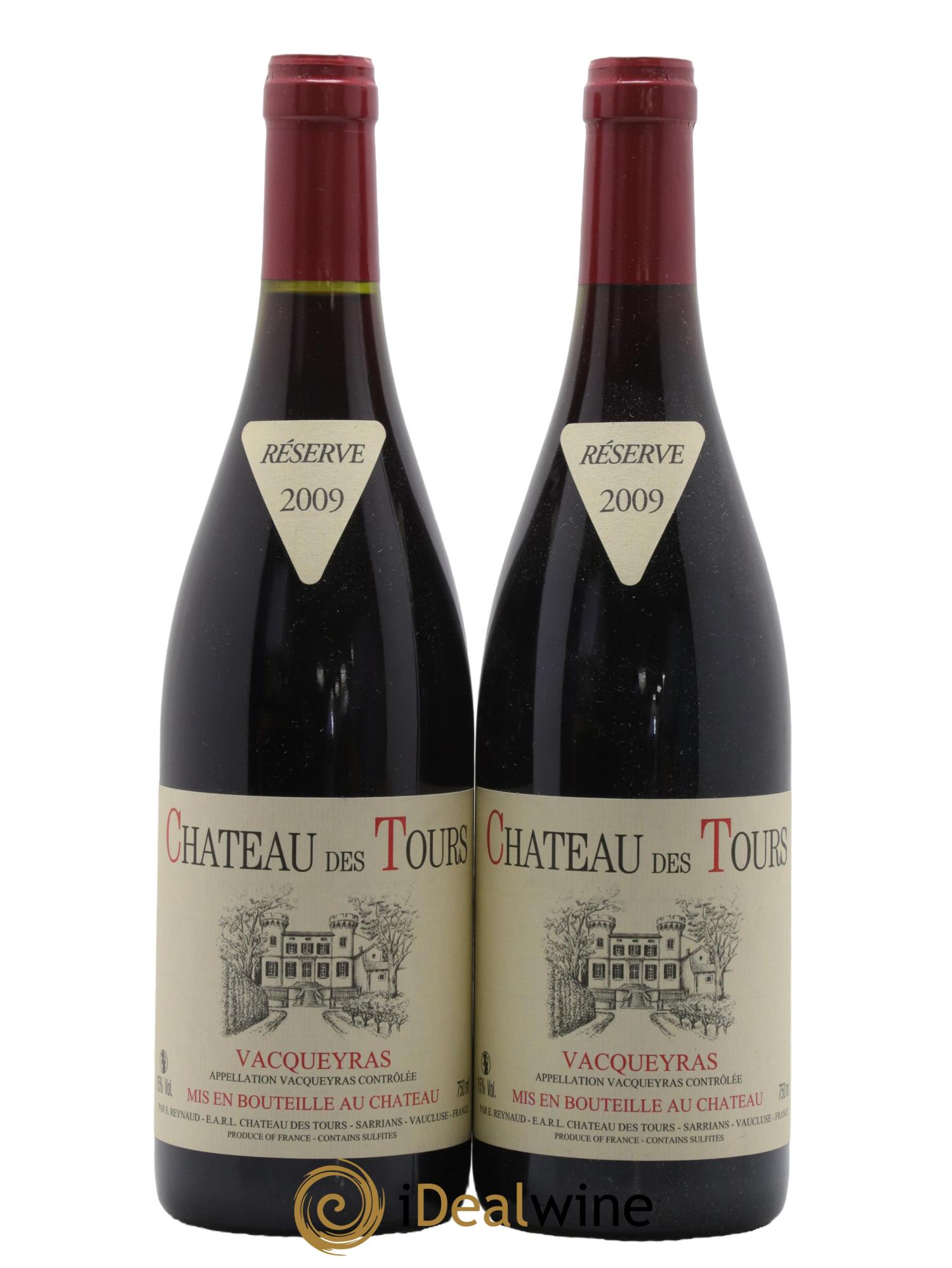 Vacqueyras Château des Tours Emmanuel Reynaud 2009 - Lot de 2 bouteilles - 0