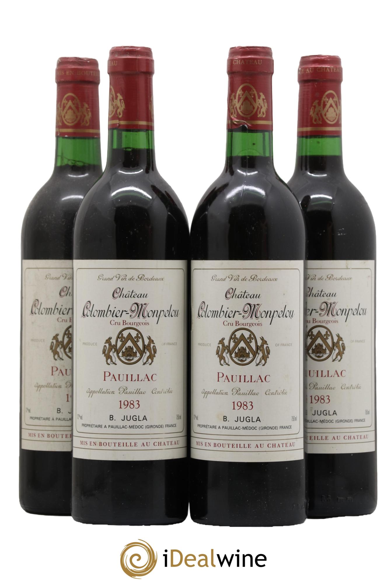 Pauillac Chateau Colombier Montpelou 1983 - Lot de 4 bouteilles - 0