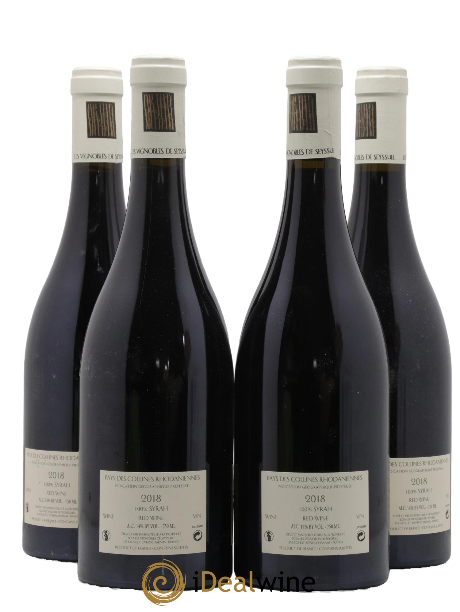 IGP Collines Rhodaniennes Saxeolum Les Vignobles de Seyssuel - Louis Cheze (Domaine) 2018 - Lotto di 4 bottiglie - 1