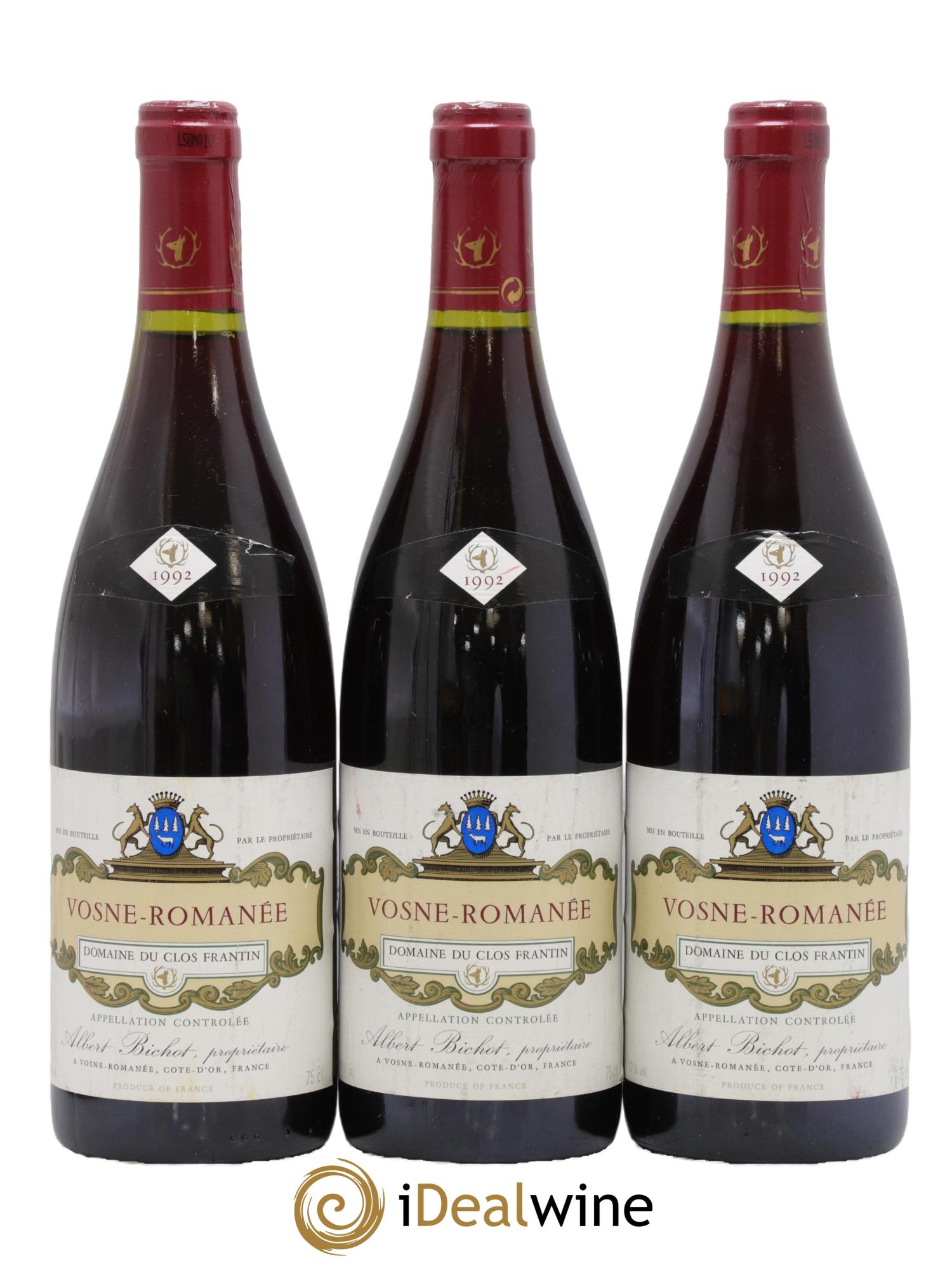 Vosne-Romanée Clos Frantin - Albert Bichot 1992 - Lot of 3 bottles - 0