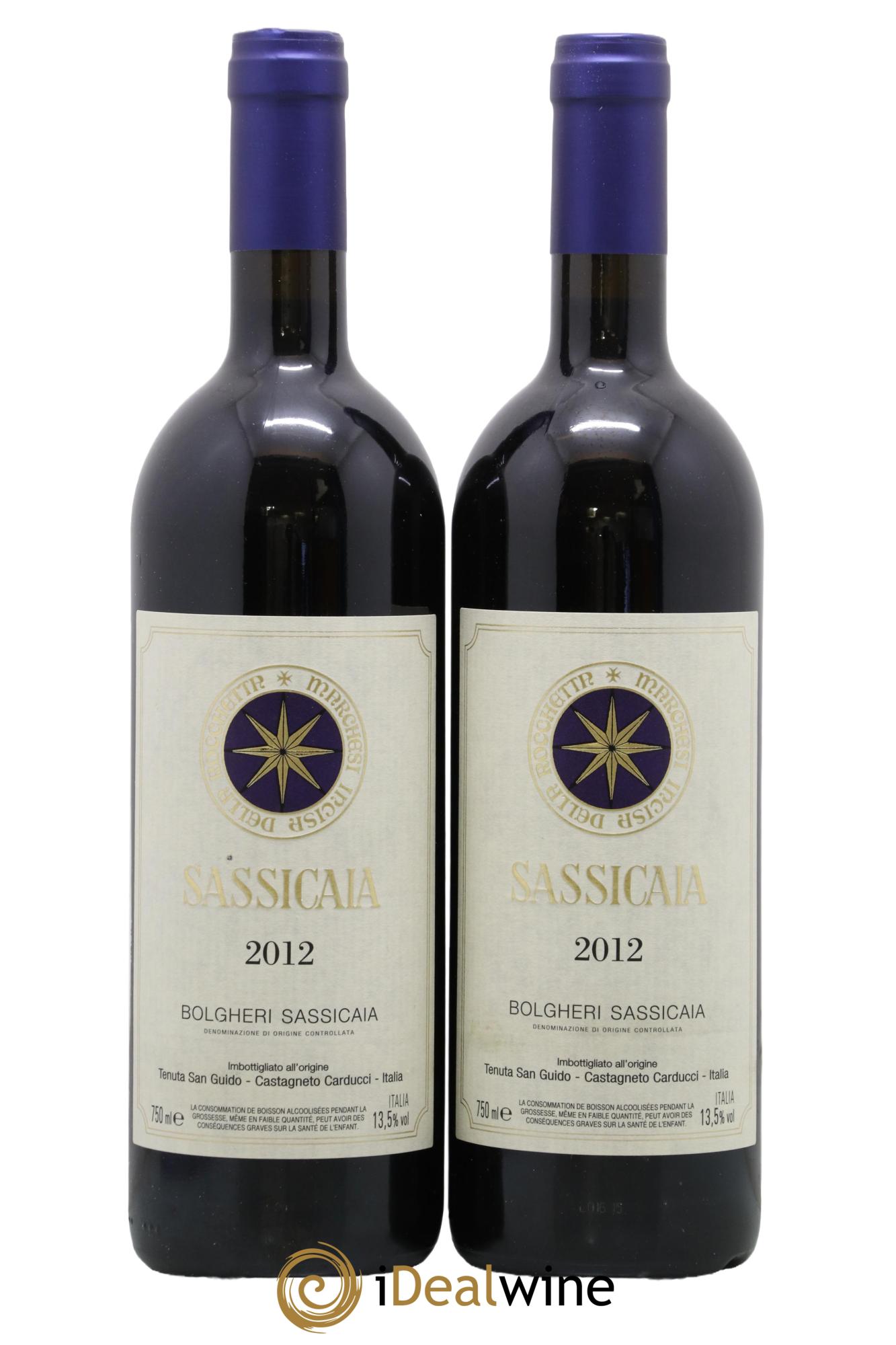 Bolgheri DOC Sassicaia Tenuta San Guido 2012 - Lot de 2 bouteilles - 0