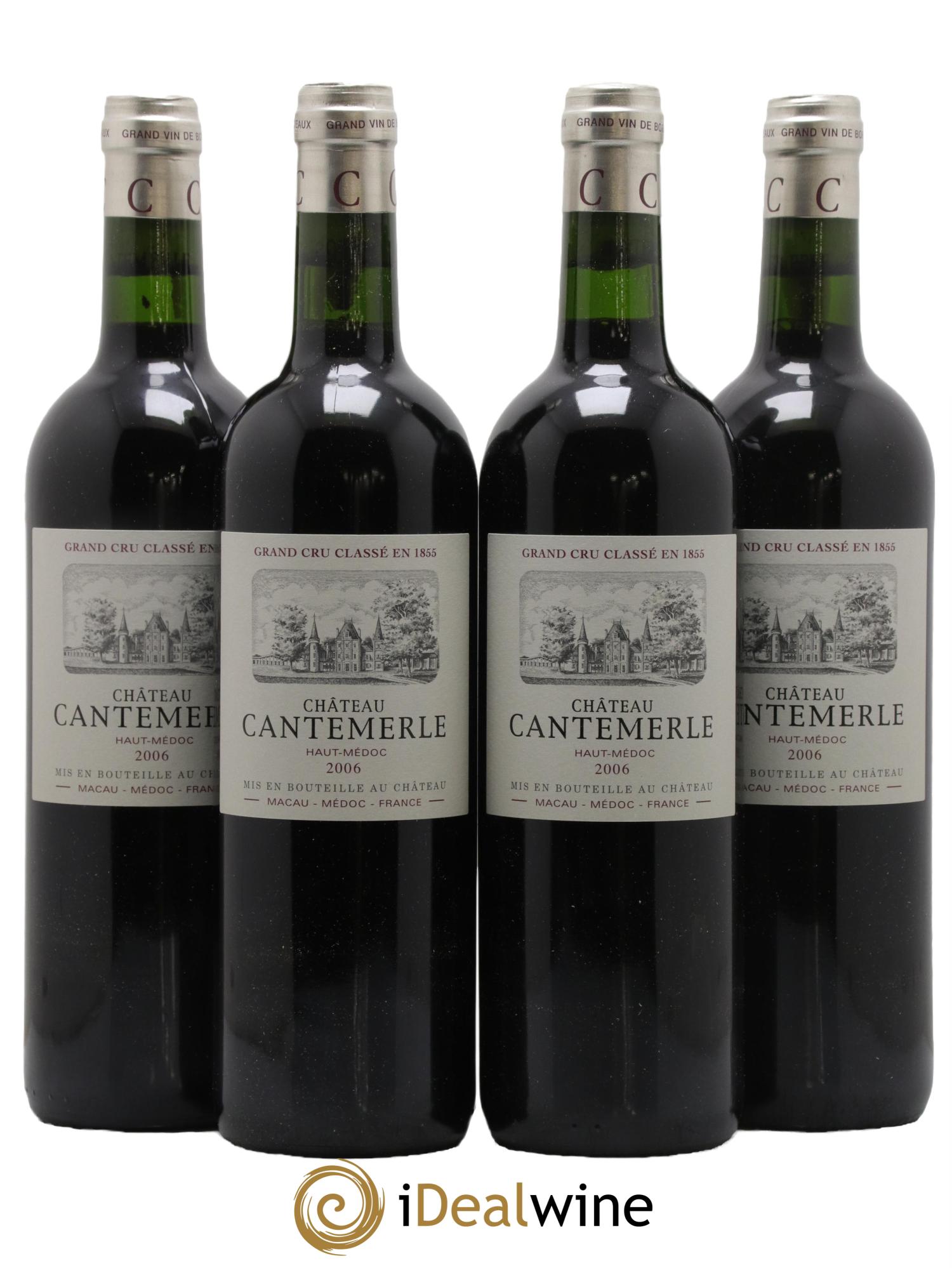 Château Cantemerle 5ème Grand Cru Classé 2006 - Lot de 4 bouteilles - 0