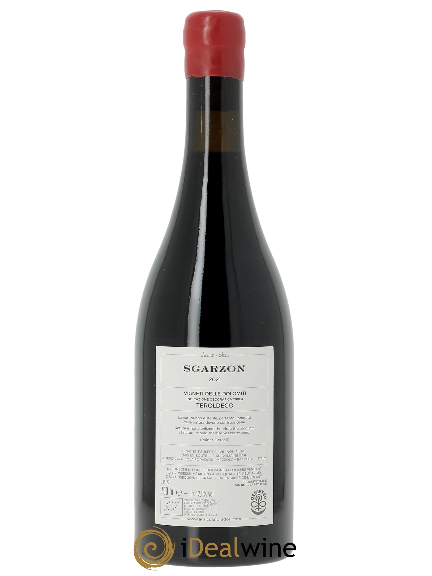 Vigneti delle Dolomiti IGT Sgarzon - Teroldego Elisabetta Foradori 2021 - Lot de 1 bouteille - 1