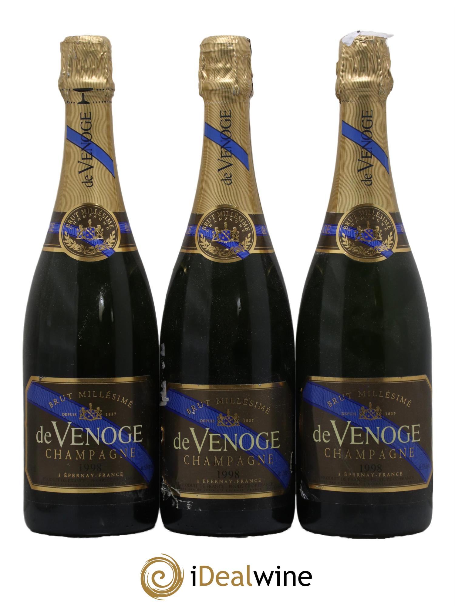 Champagne De Venoge 1998 - Lot de 3 bouteilles - 0