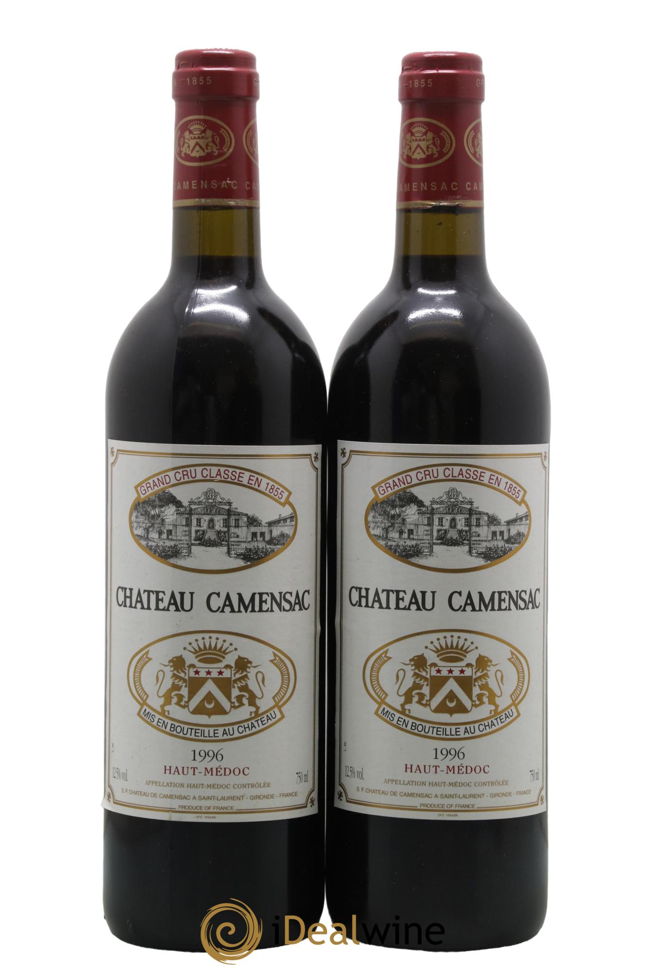 Château Camensac 5ème Grand Cru Classé 1996 - Lot de 2 bouteilles - 0