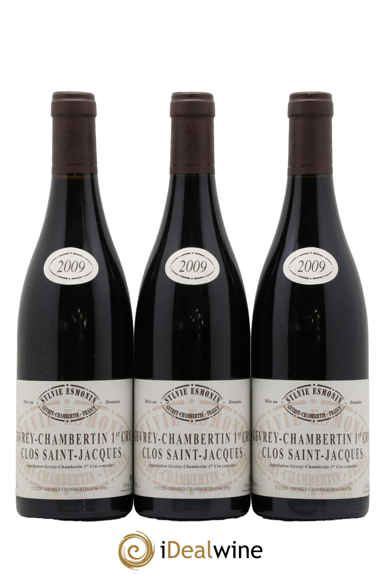 Gevrey-Chambertin 1er Cru Clos Saint Jacques Sylvie Esmonin 2009 - Lot de 3 bouteilles - 0