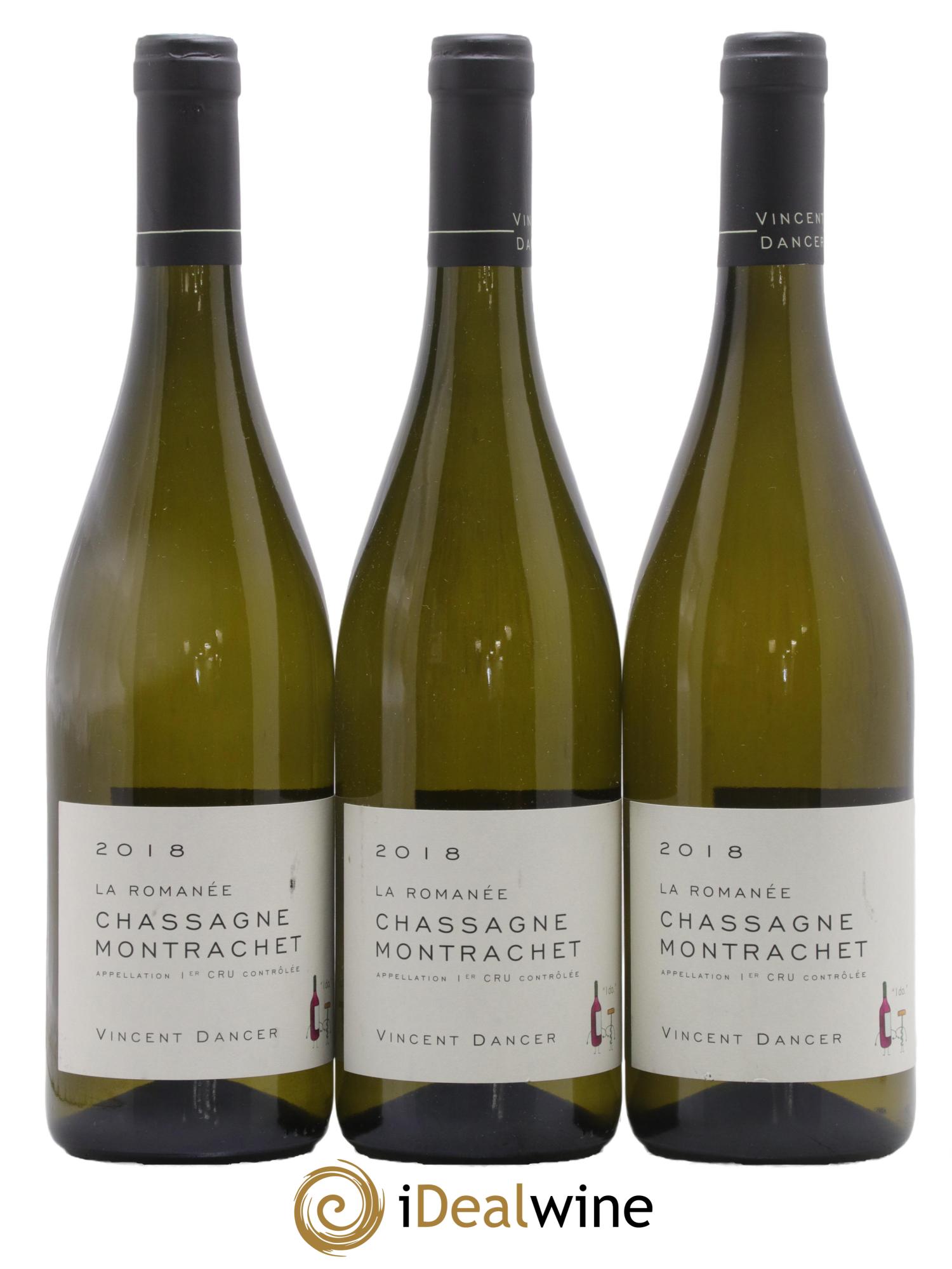 Chassagne-Montrachet 1er Cru La Romanée Vincent Dancer 2018 - Lot de 3 bouteilles - 0