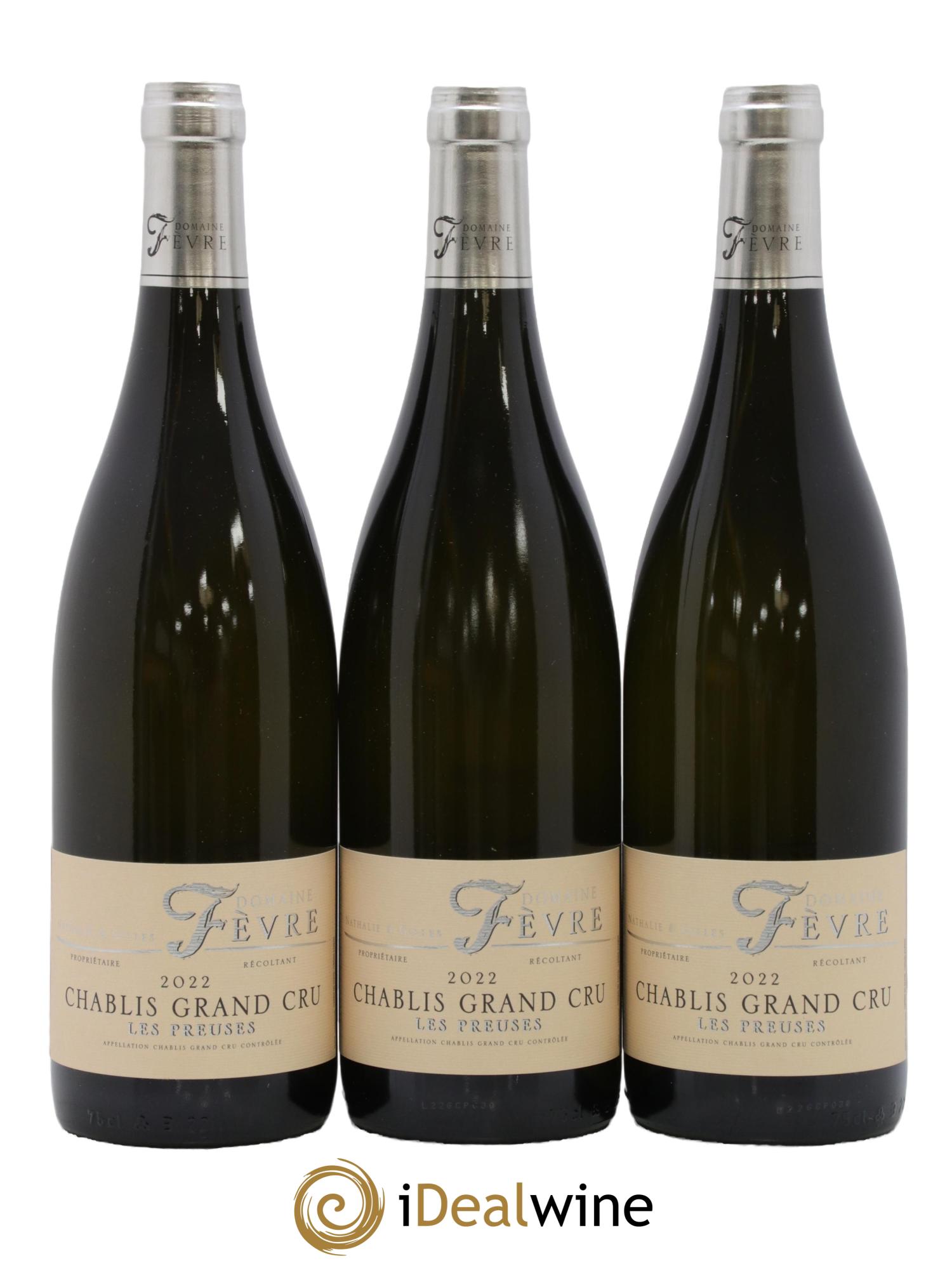 Chablis Grand Cru Les Preuses Vaulorent Domaine Nathalie & Gilles Fèvre 2022 - Lot de 3 bouteilles - 0