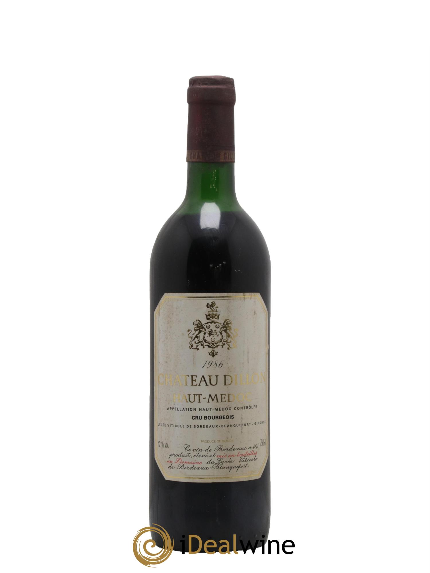 Château Dillon Cru Bourgeois 1986 - Lot de 1 bouteille - 0