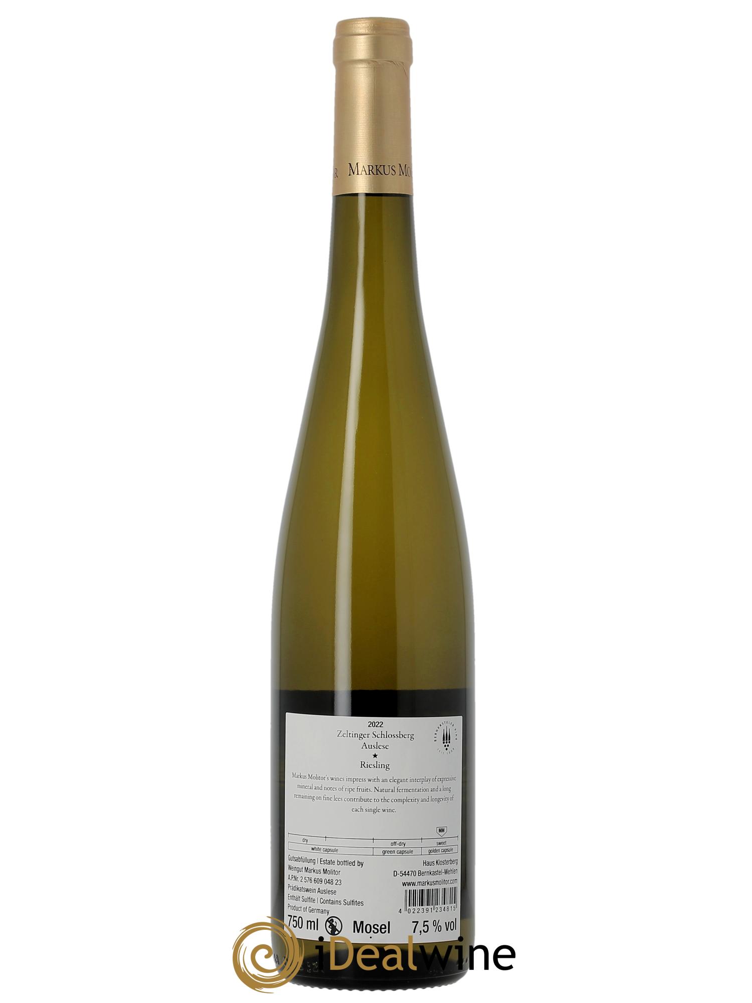 Riesling Markus Molitor Zeltinger Schlossberg Auslese Gold Capsule°° 2022 - Lot de 1 bouteille - 1