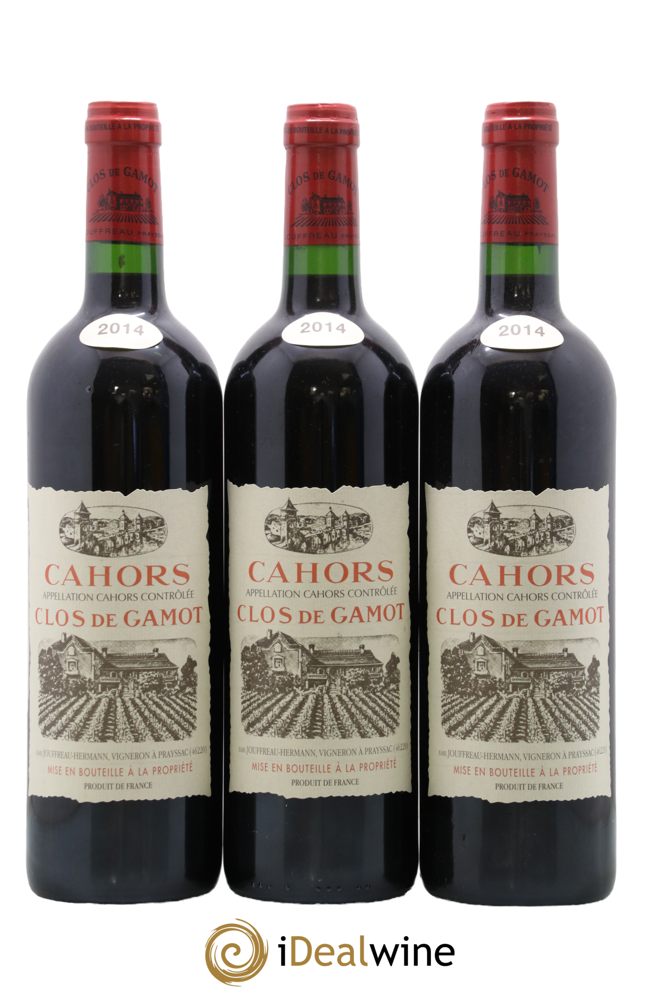 Cahors Clos de Gamot famille Jouffreau 2014 - Lot de 3 bouteilles - 0