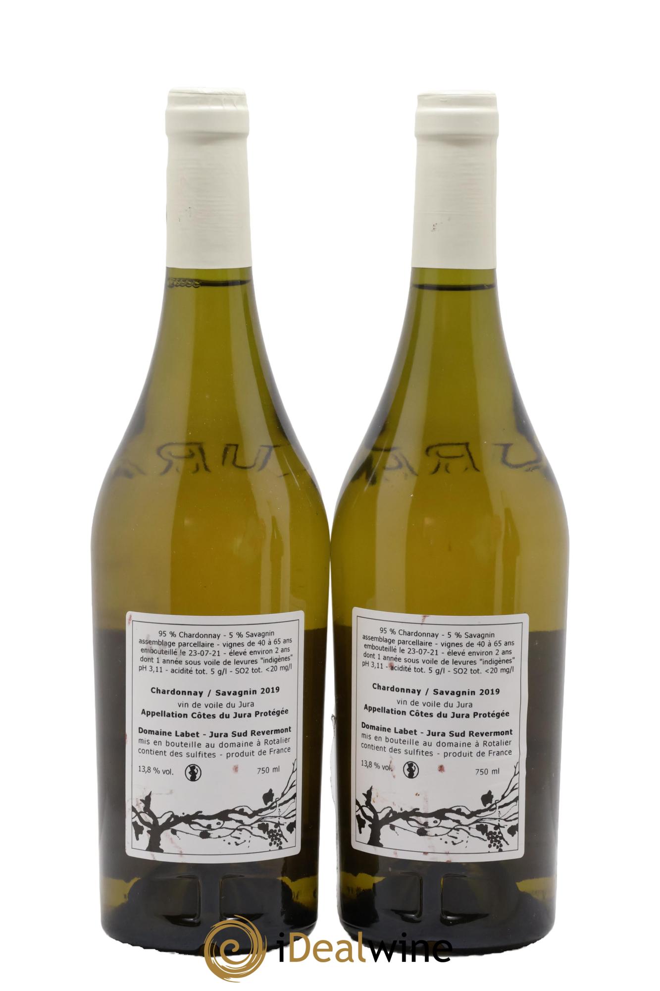 Côtes du Jura Vin de Voile Chardonnay-Savagnin Romain - Julien - Charline Labet 2019 - Lotto di 2 bottiglie - 1