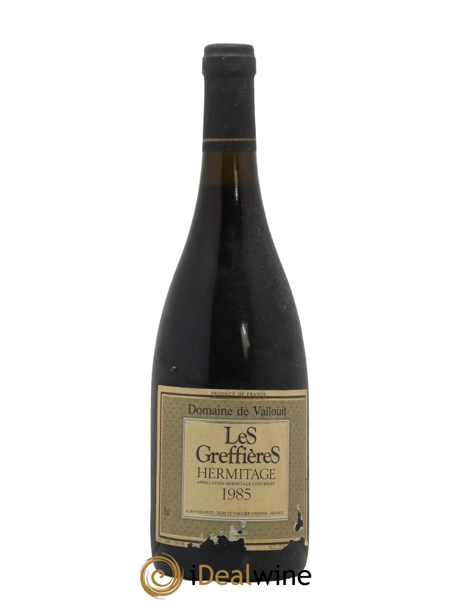Hermitage Les Greffières Domaine De Vallouit 1985 - Lot de 1 bouteille - 0