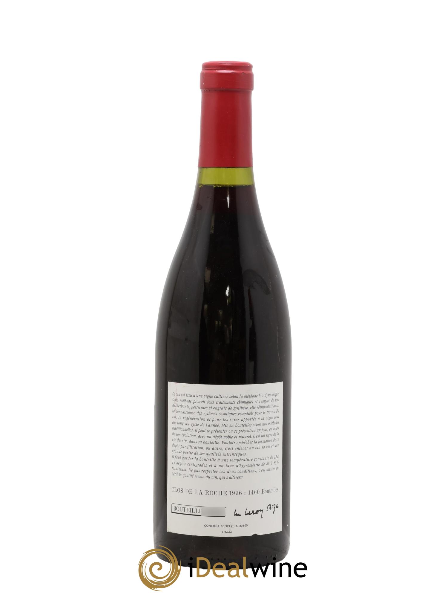 Clos de la Roche Grand Cru Leroy (Domaine) 1996 - Lot de 1 bouteille - 1