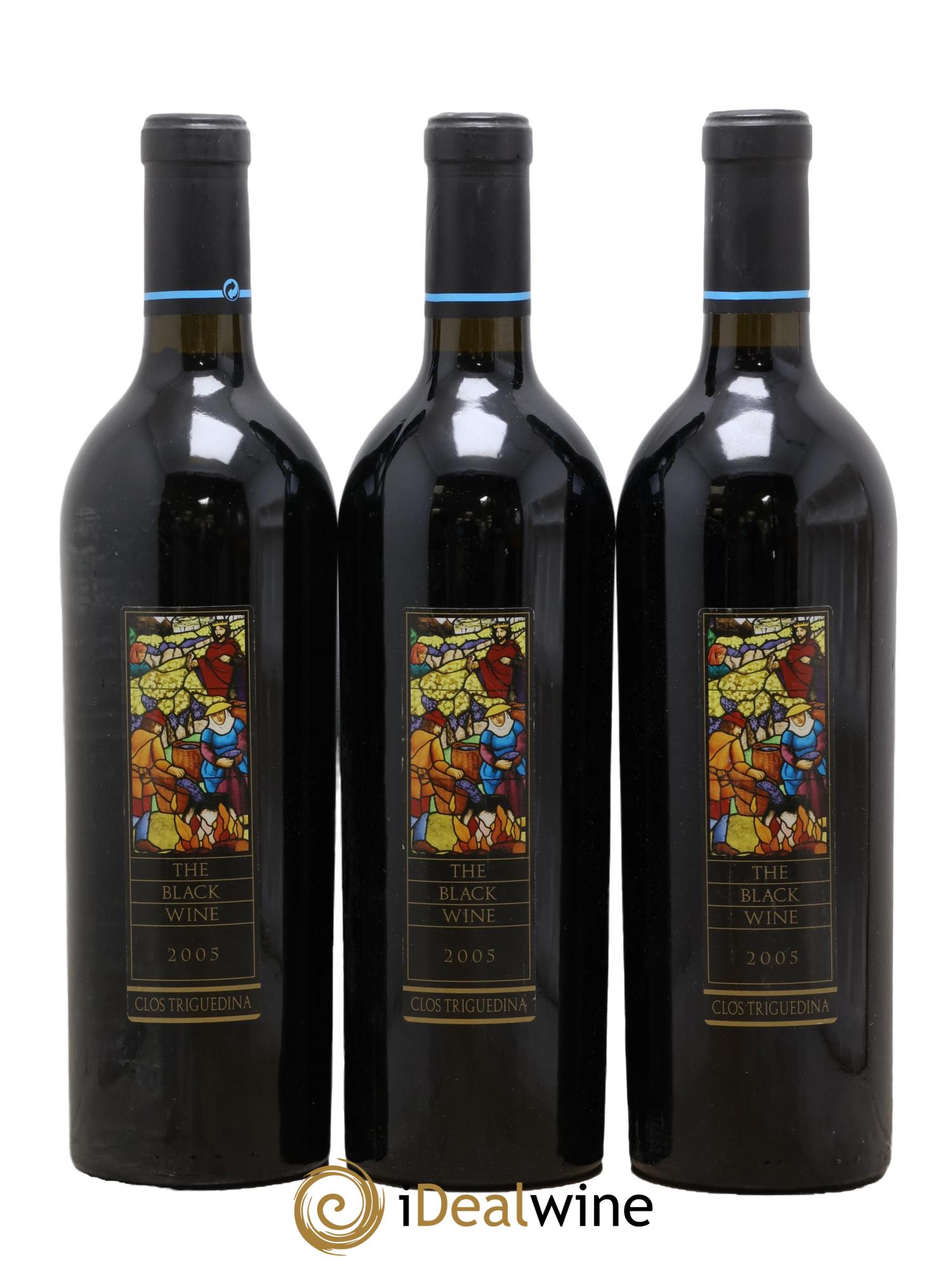 Cahors Clos Triguedina New Black Wine Jean-Luc Baldès 2005 - Lot of 3 bottles - 0