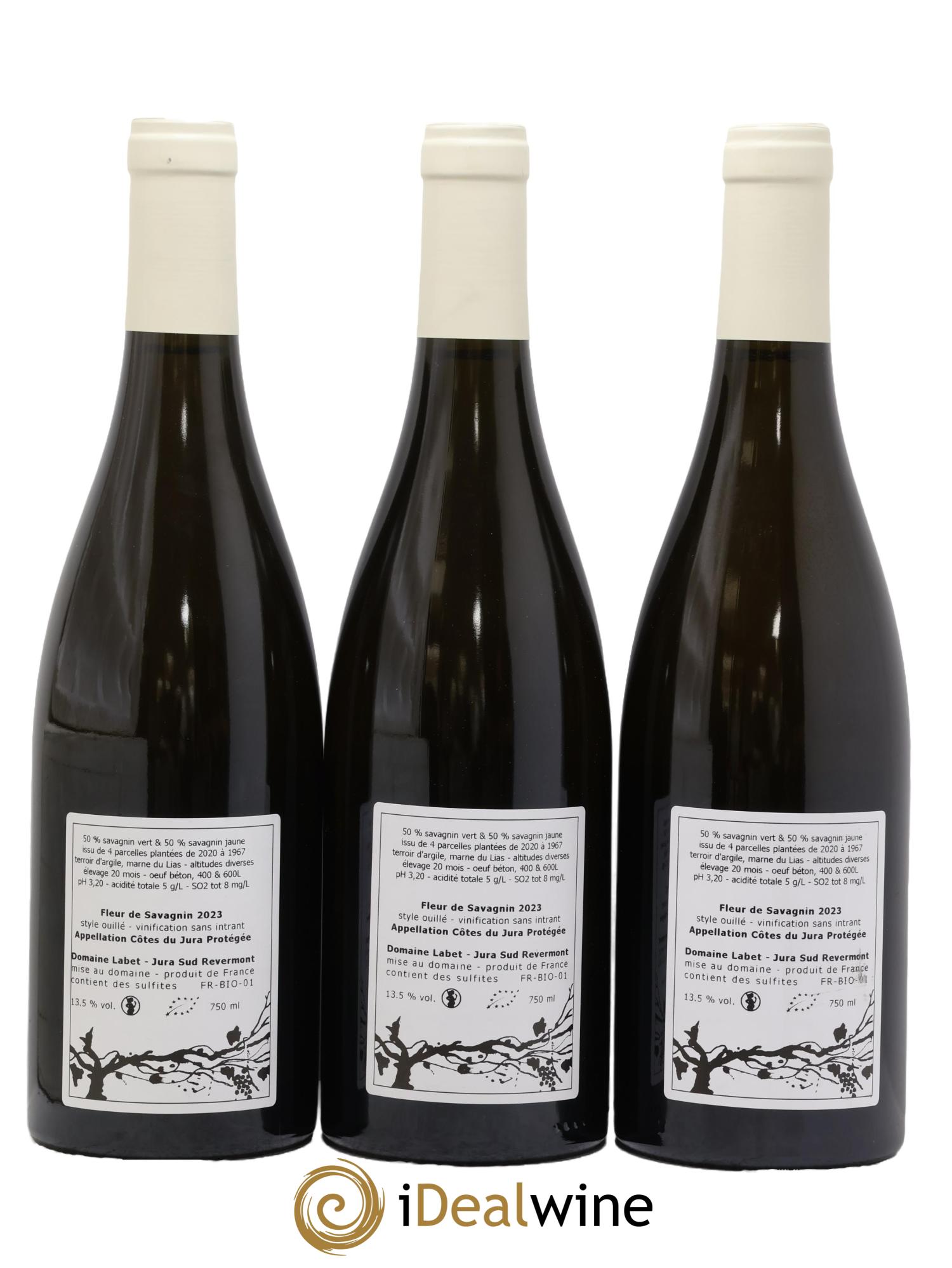 Côtes du Jura Fleur de Savagnin Romain - Julien  - Charline Labet 2023 - Lot de 3 bouteilles - 1