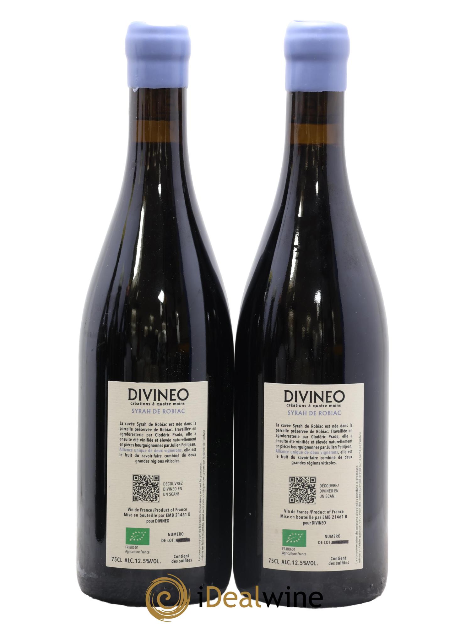 Vin de France Syrah de Robiac Divineo 2022 - Lot de 2 bouteilles - 1