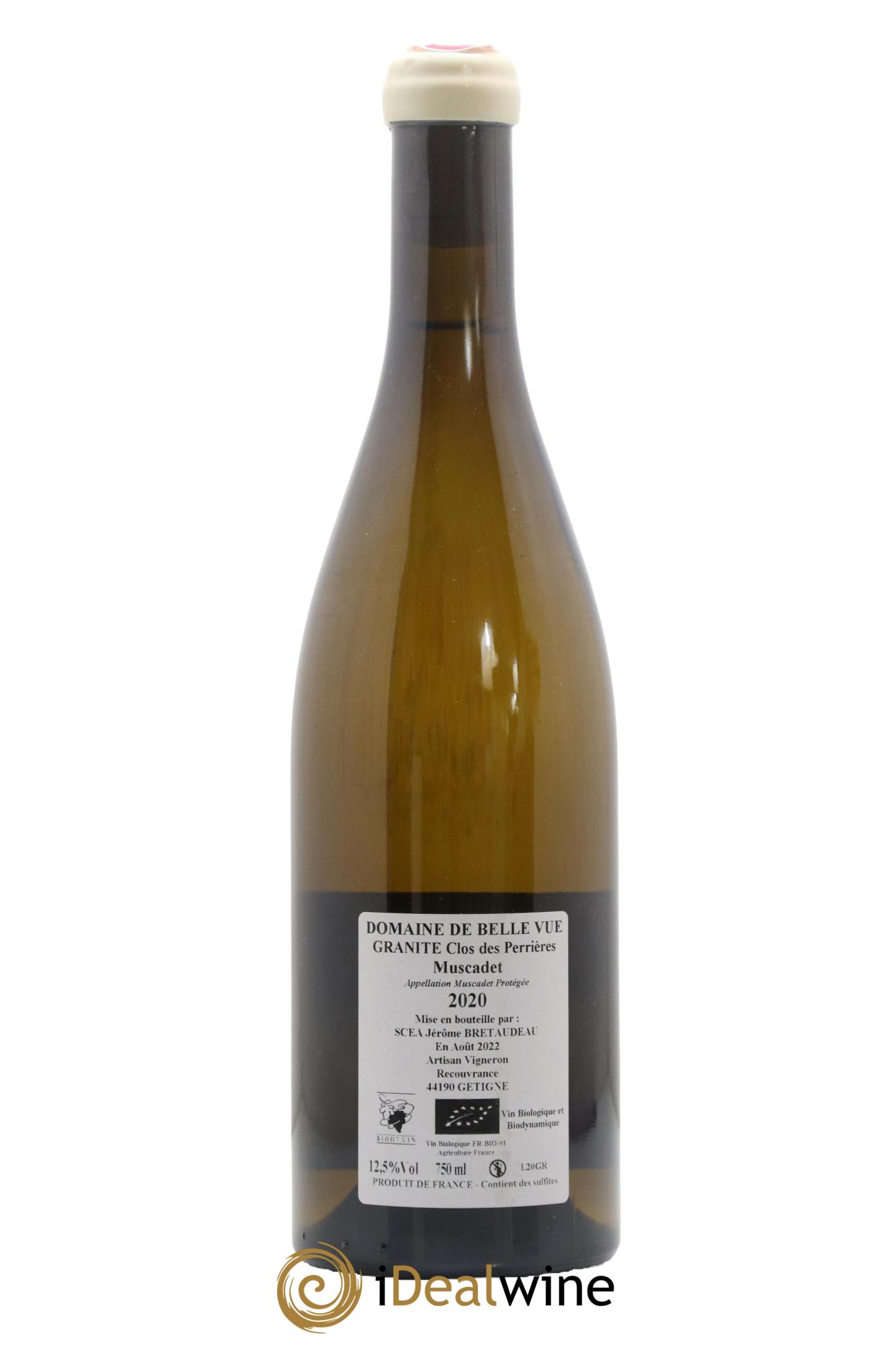 Muscadet-Sèvre-et-Maine Granite Clos des Perrières Jérôme Bretaudeau - Domaine de Bellevue 2020 - Lot de 1 bouteille - 1
