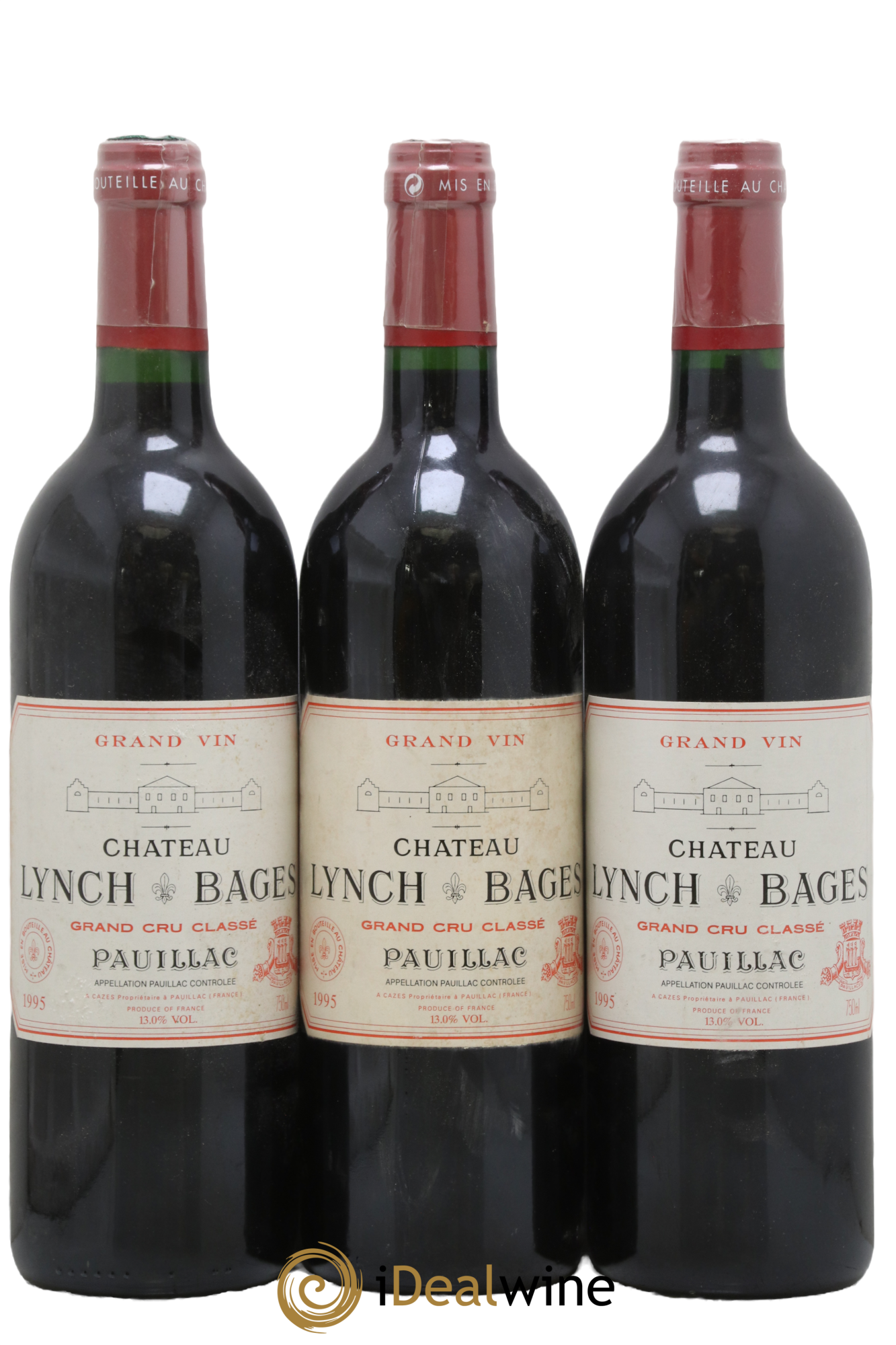 Château Lynch Bages 5ème Grand Cru Classé 1995 - Lot of 3 bottles - 0