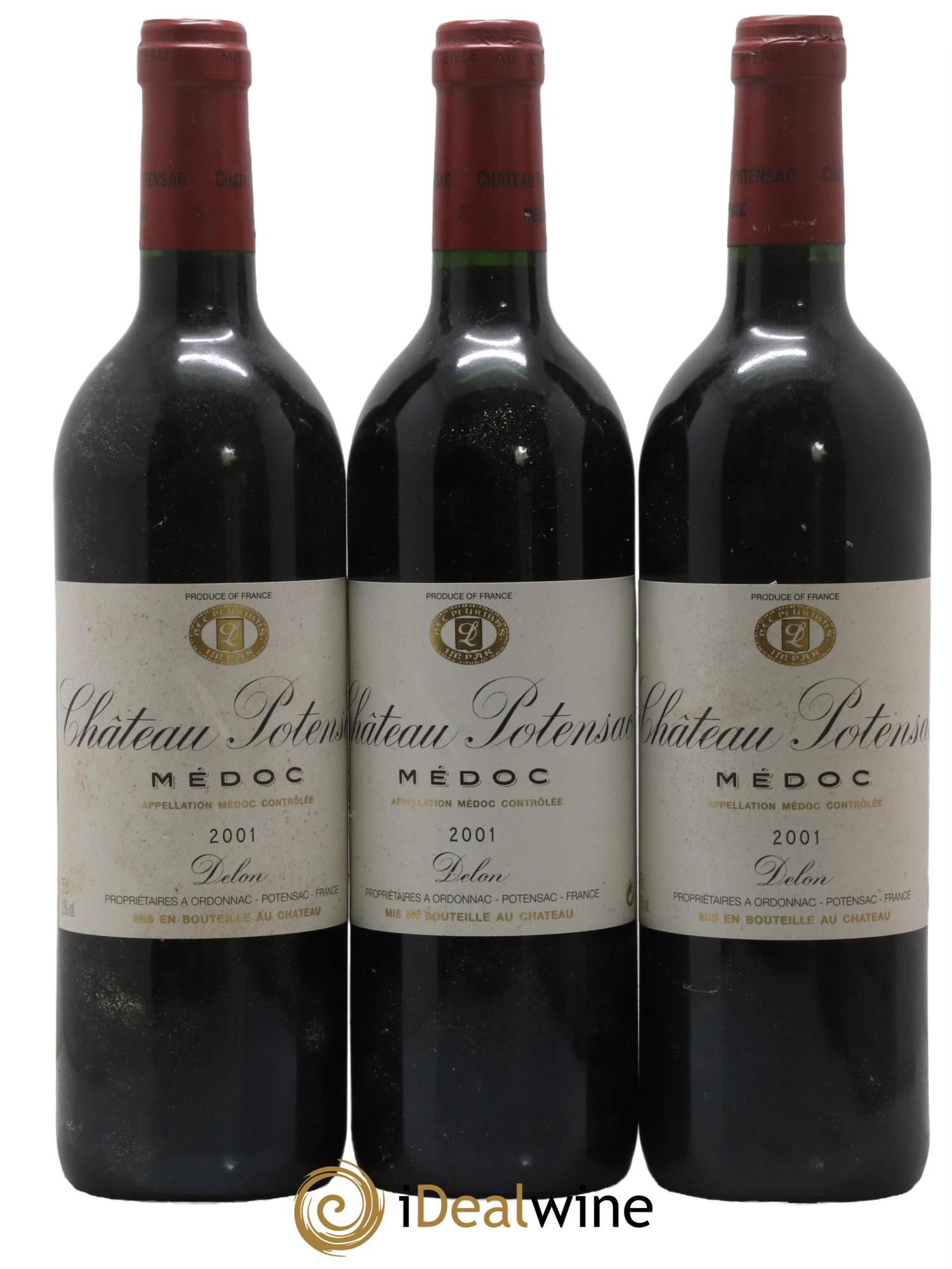 Château Potensac 2001 - Lot de 3 bouteilles - 0
