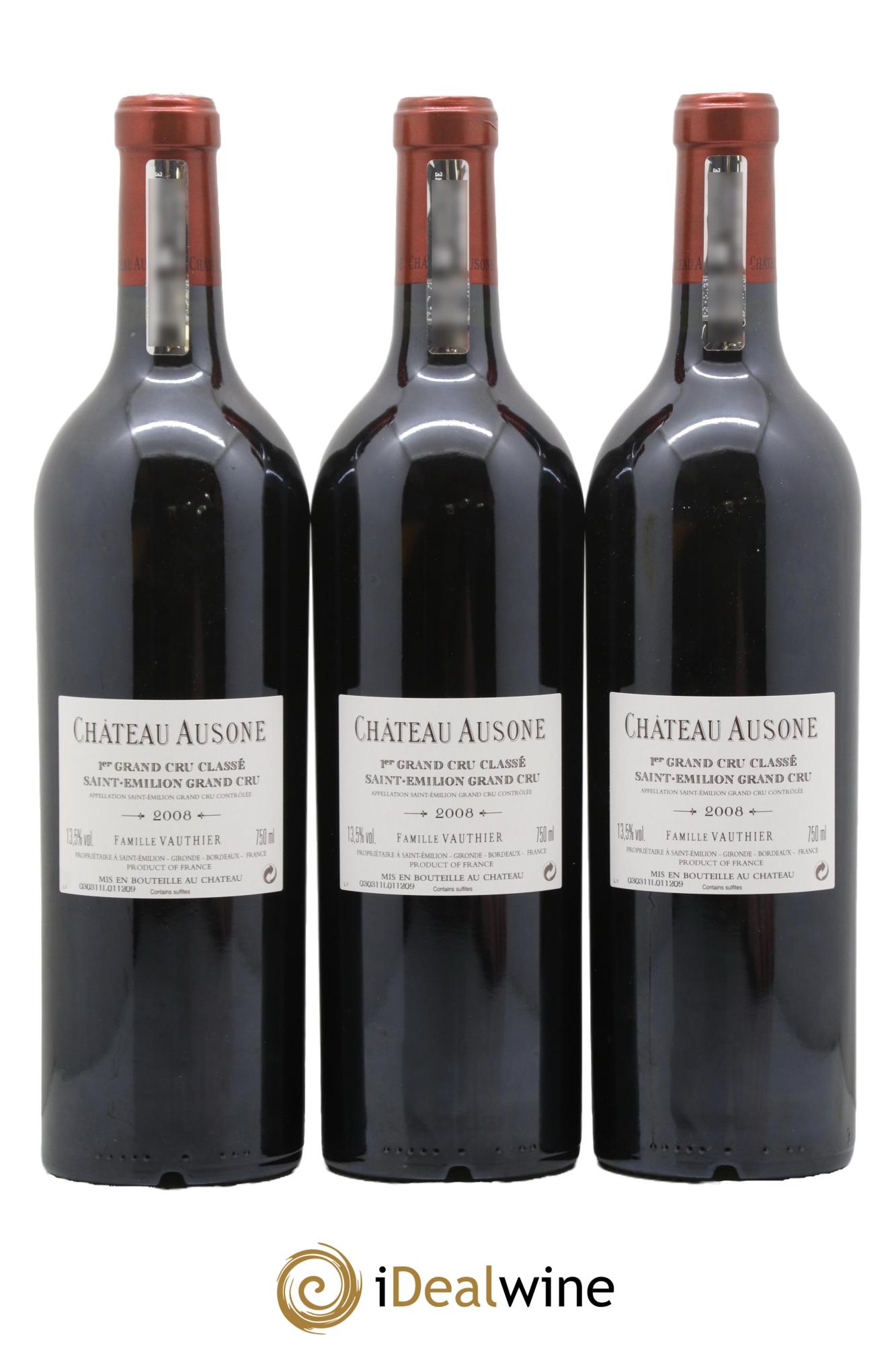 Château Ausone 1er Grand Cru Classé A 2008 - Lot de 3 bouteilles - 1