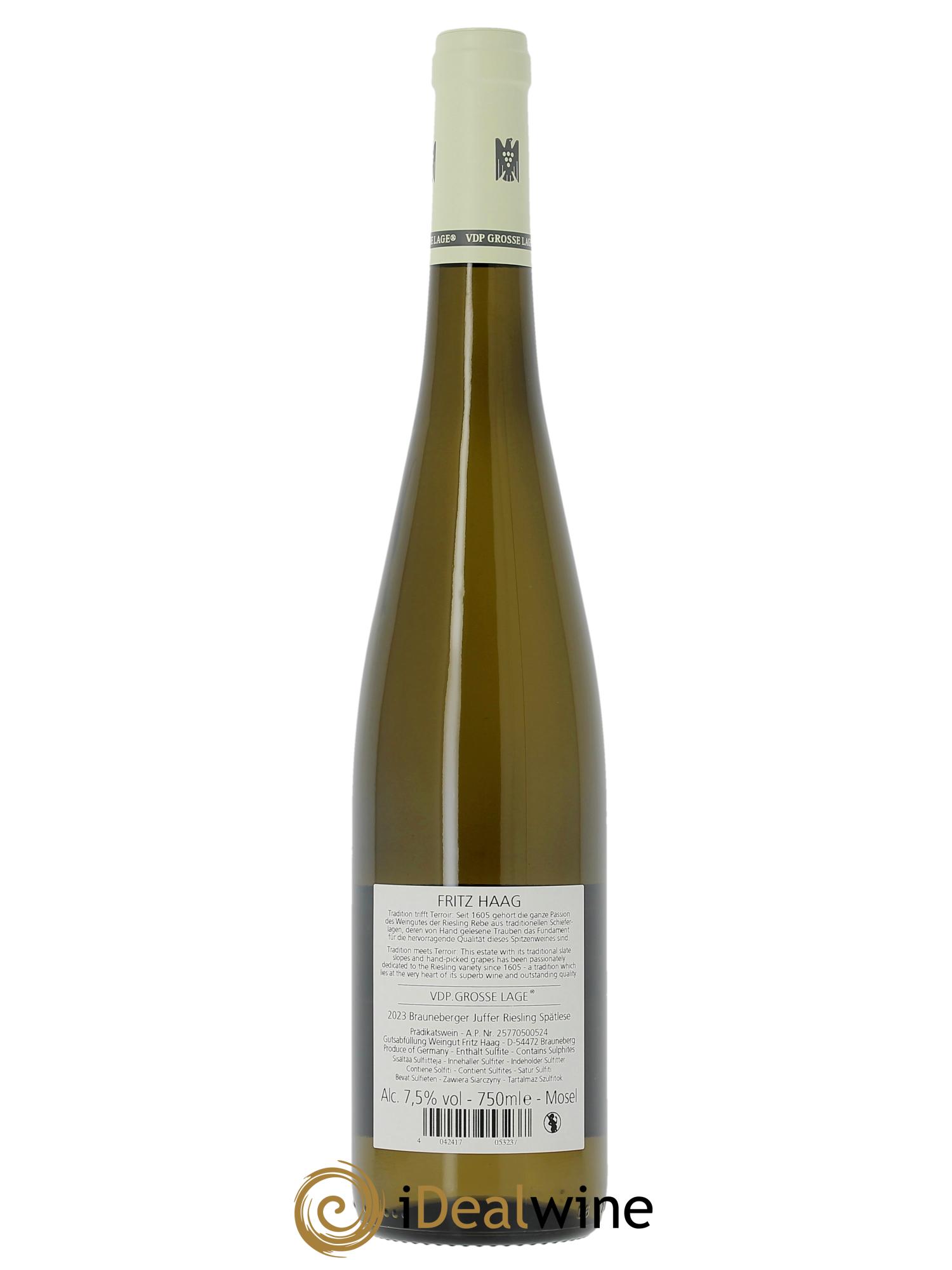 Riesling Fritz Haag Brauneberger Juffer Spätlese  2023 - Posten von 1 Flasche - 1