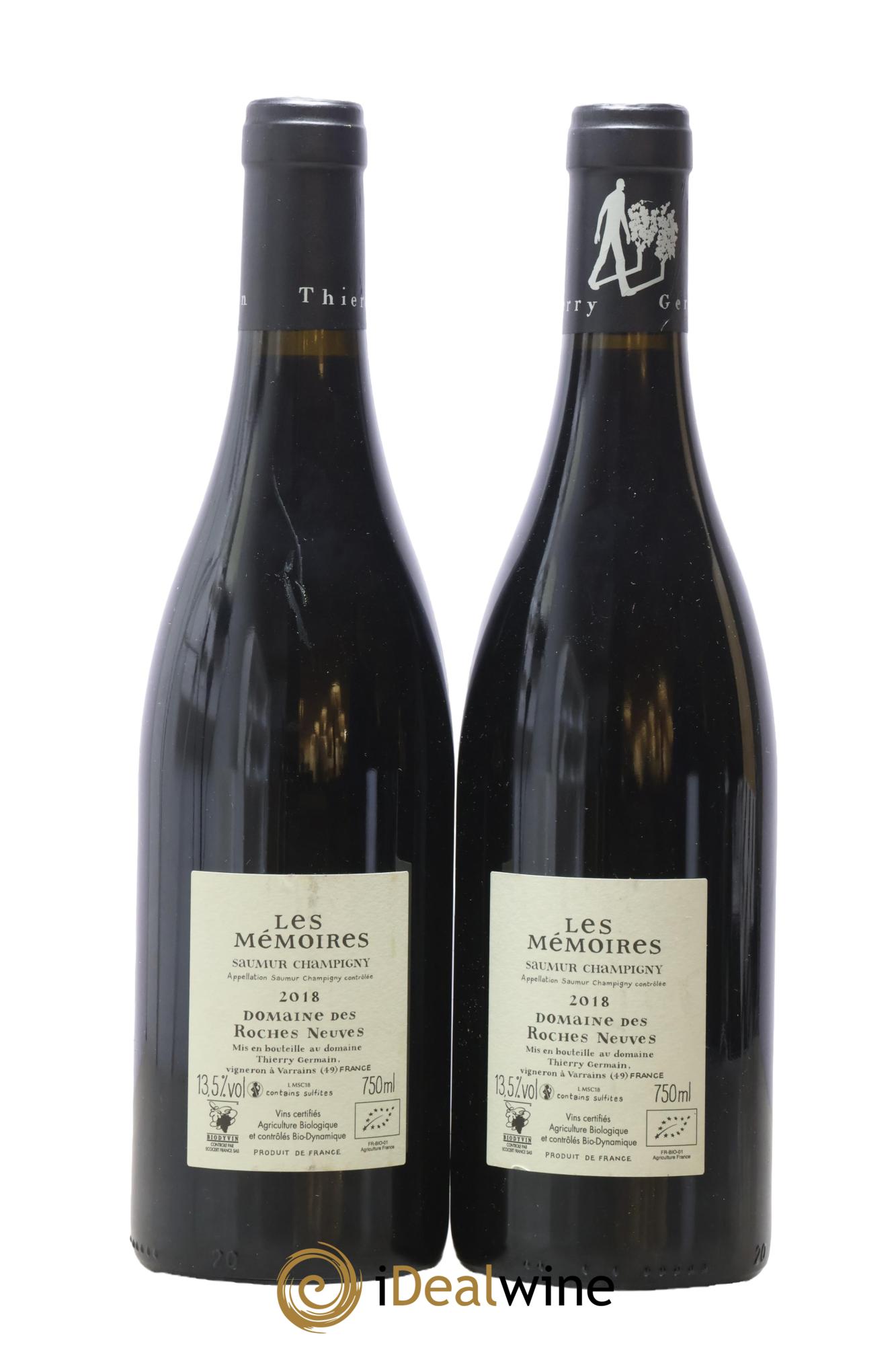Saumur-Champigny Les Mémoires Domaine des Roches Neuves - Thierry Germain 2018 - Lotto di 2 bottiglie - 1