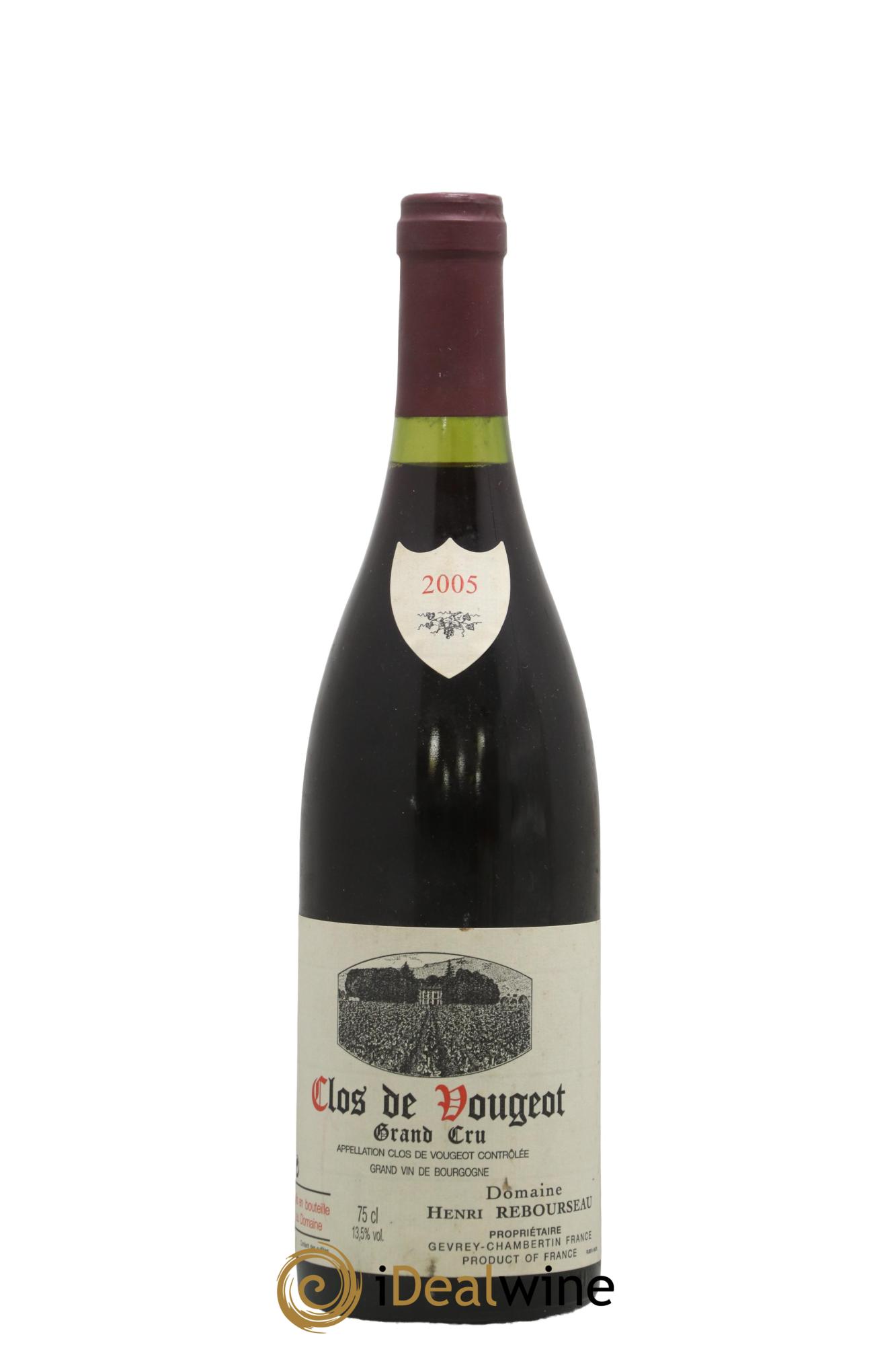 Clos de Vougeot Grand Cru Henri Rebourseau (Domaine) 2005 - Lot de 1 bouteille - 0