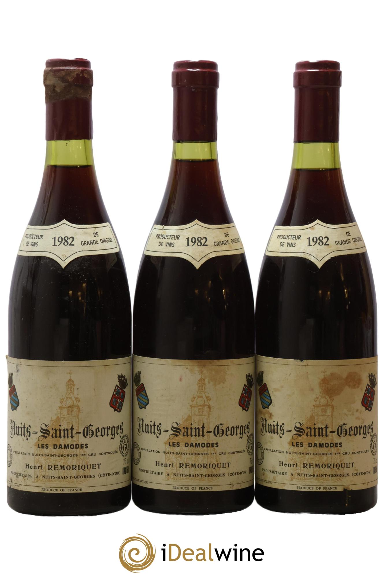 Nuits-Saint-Georges 1er Cru Les Damodes Gilles Remoriquet 1982 - Lot of 3 bottles - 0