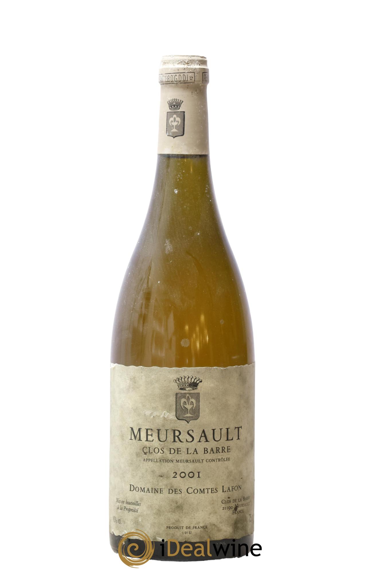 Meursault Clos de la Barre Comtes Lafon (Domaine des) 2001 - Lot de 1 bouteille - 0