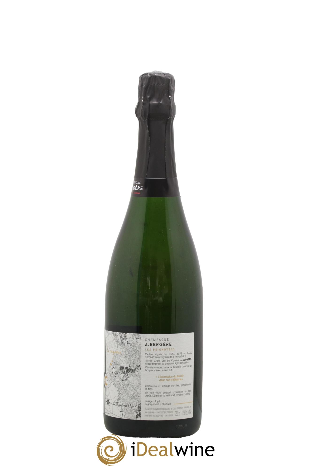 Champagne Extra-Brut Grand Cru Les Peignottes A. Bergère 2018 - Lotto di 1 bottiglia - 1