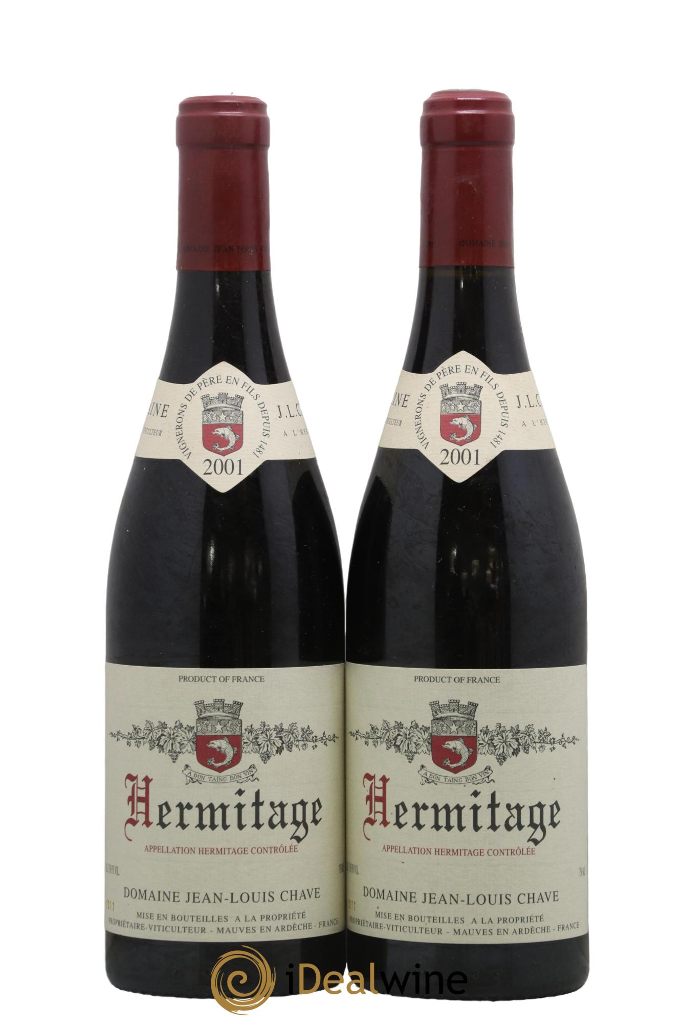 Hermitage Jean-Louis Chave 2001 - Lot de 2 bouteilles - 0