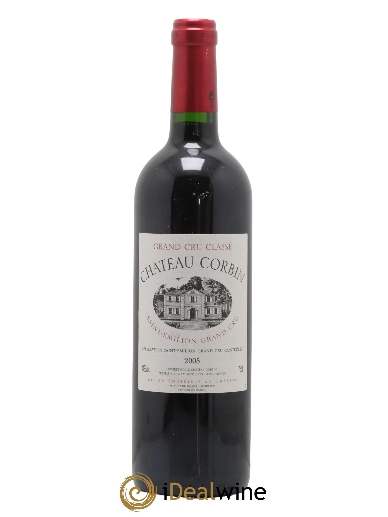 Château Corbin Grand Cru Classé 2005 - Lot de 1 bouteille - 0