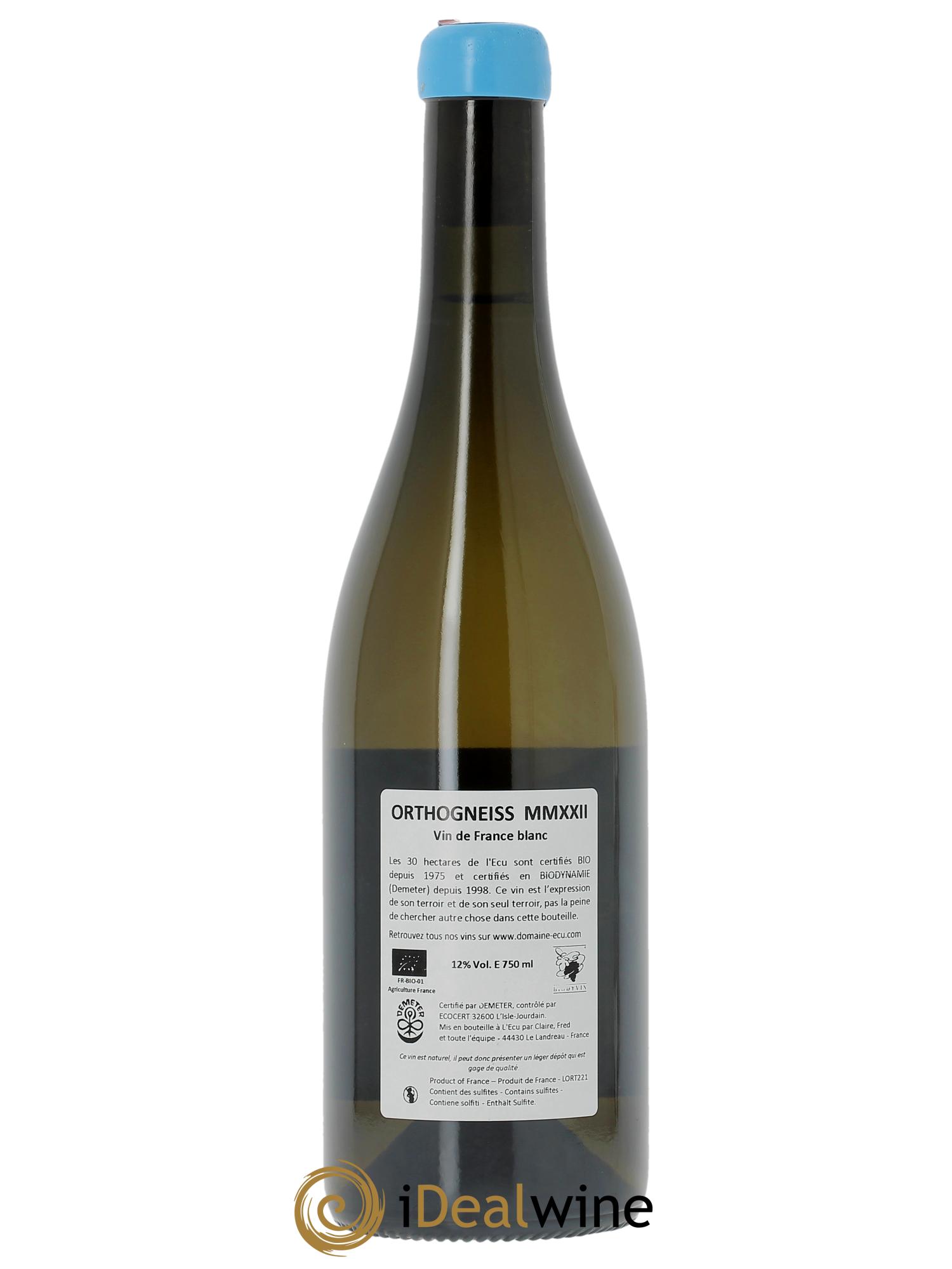 Vin de France (anciennement Muscadet-Sèvre-et-Maine) Orthogneiss Domaine de L'Ecu 2022 - Lot de 1 bouteille - 1