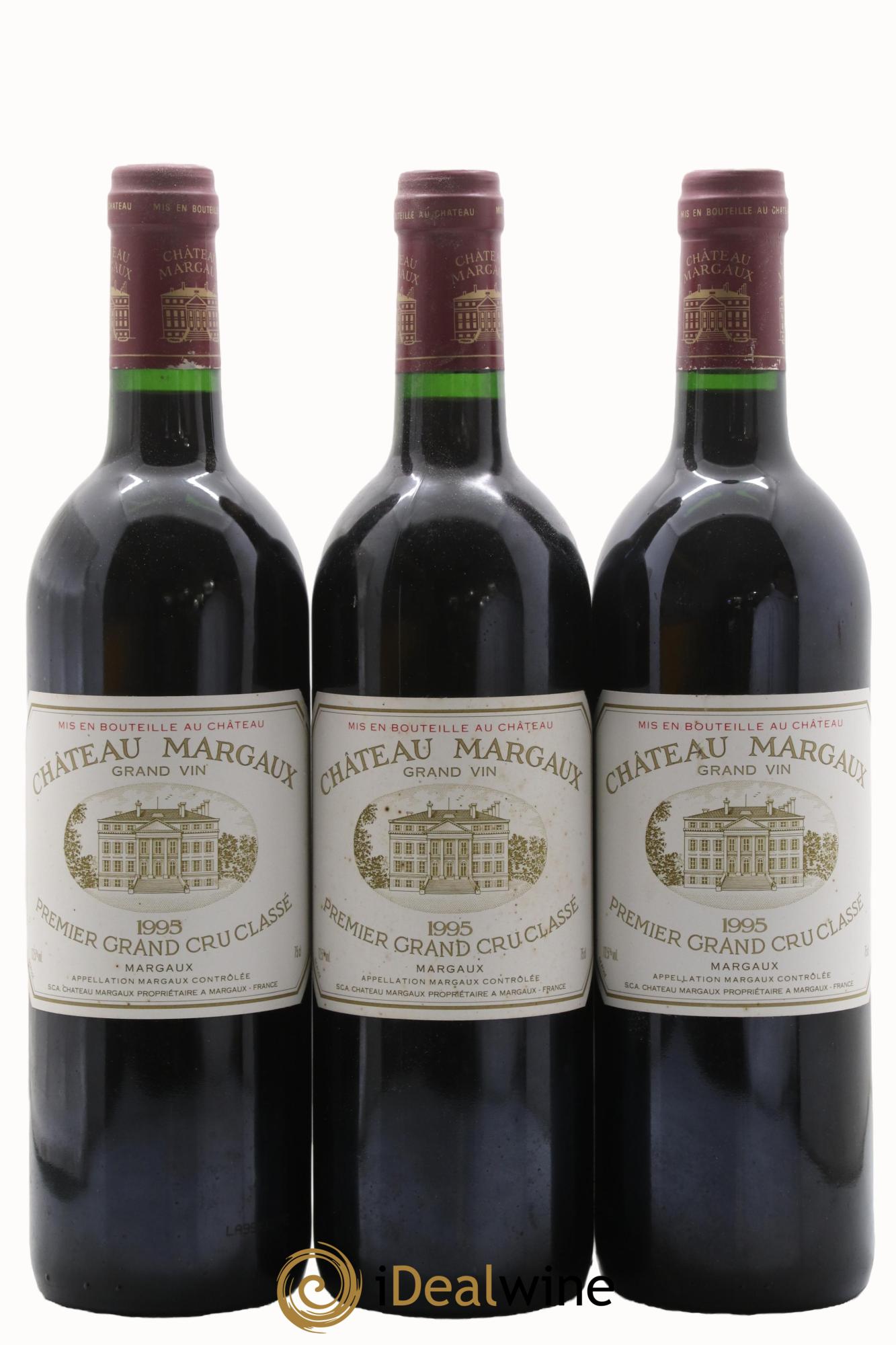 Château Margaux 1er Grand Cru Classé 1995 - Lot de 3 bouteilles - 0