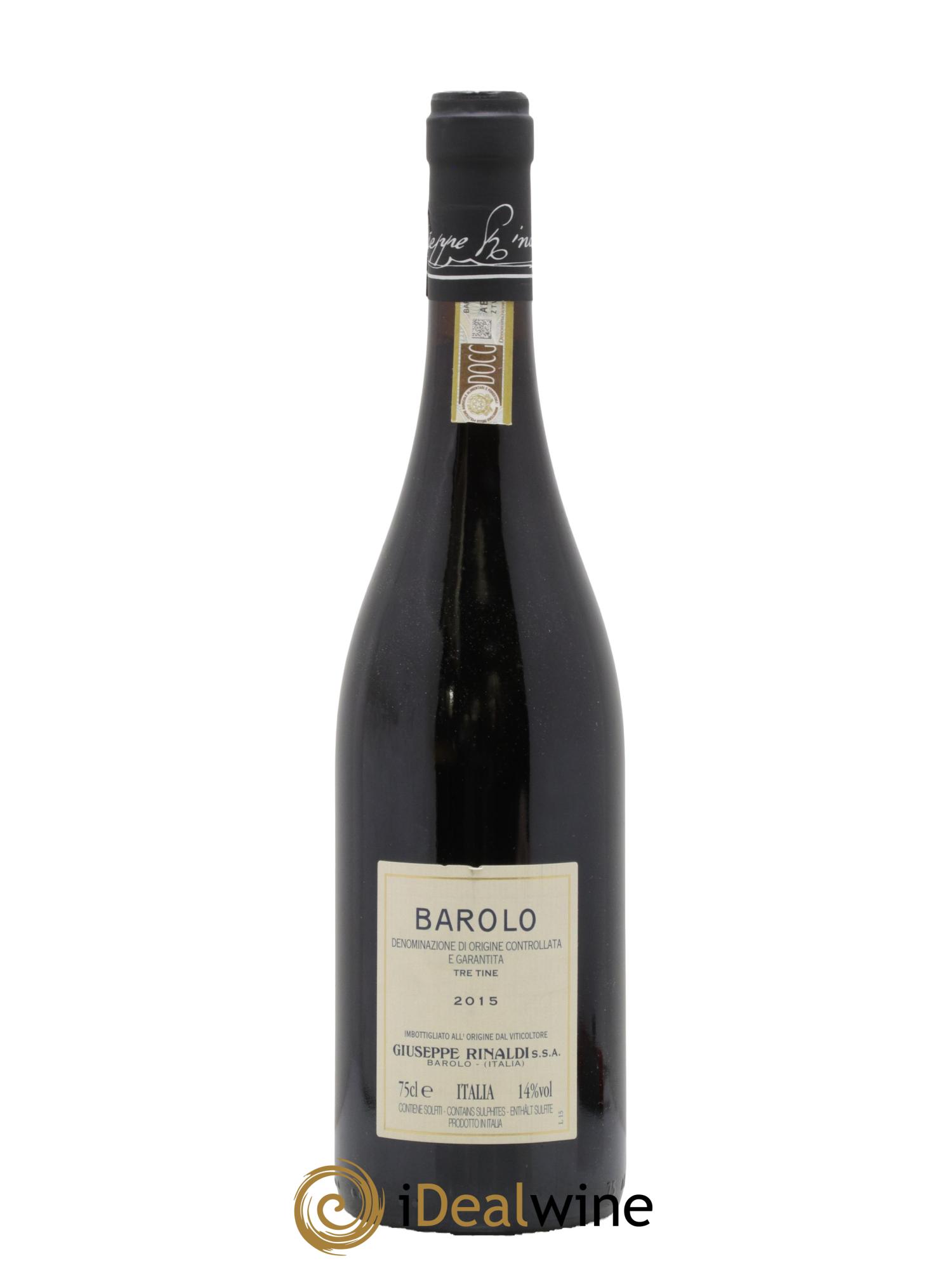 Barolo DOCG Tre Tine Giuseppe Rinaldi 2015 - Lot of 1 bottle - 1