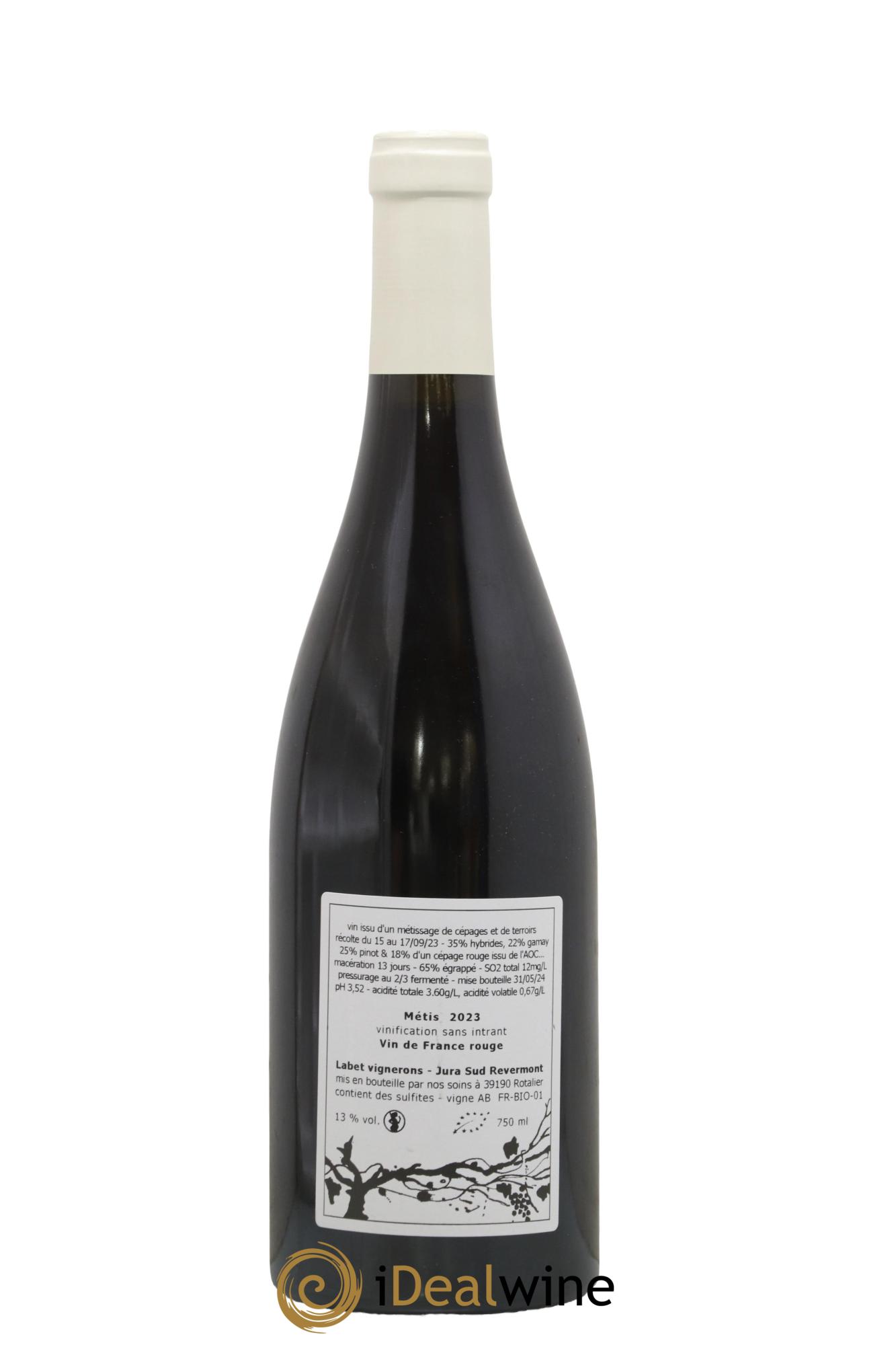 Vin de France Métis Romain - Julien - Charline Labet 2023 - Lot de 1 bouteille - 1