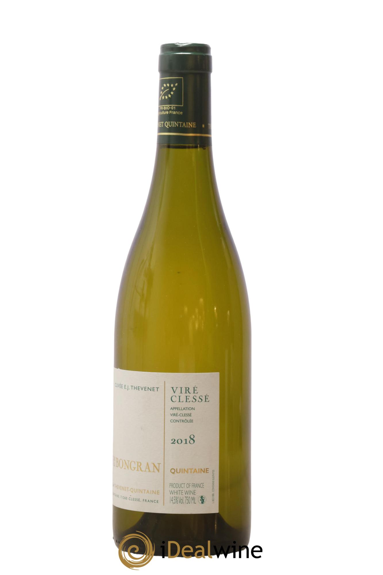 Viré-Clessé Sélection Domaine de la Bongran E.J Thevenet Quintaine 2018 - Posten von 1 Flasche - 1