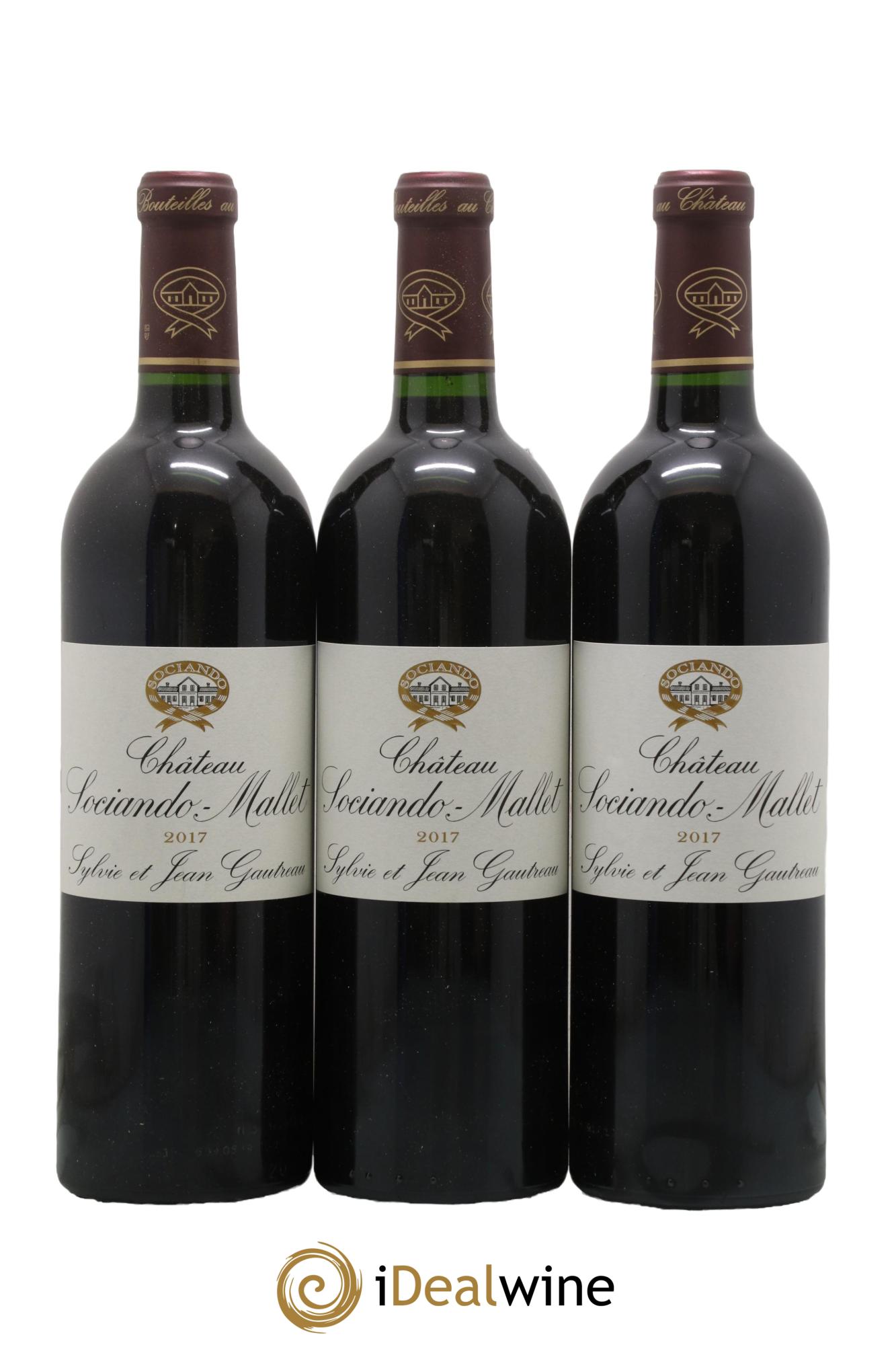 Château Sociando Mallet 2017 - Lotto di 3 bottiglie - 0