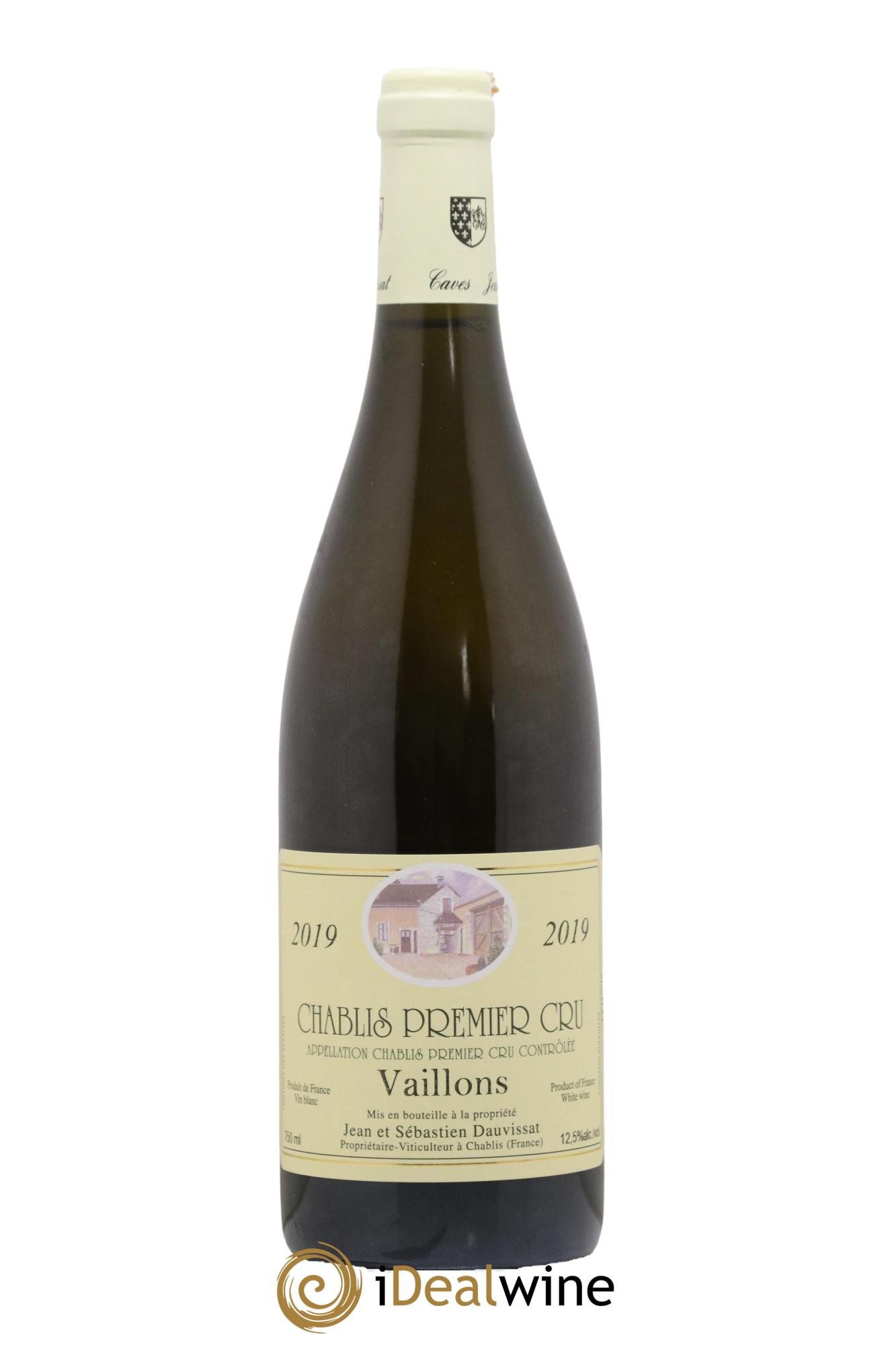 Chablis 1er Cru Vaillons Domaine Jean et Sebastien Dauvissat 2019 - Lot de 1 bouteille - 0