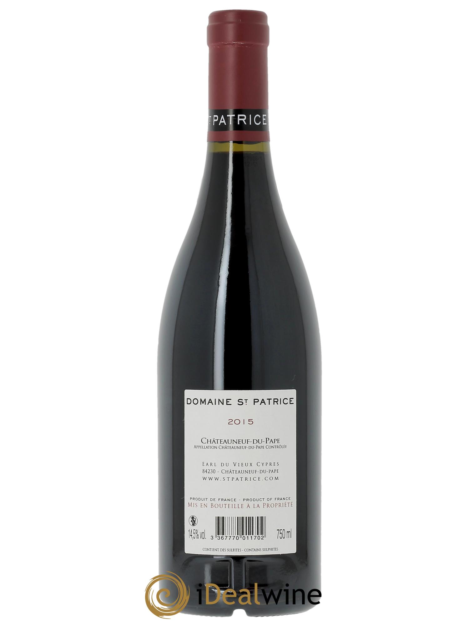 Châteauneuf-du-Pape Domaine Saint-Patrice 2015 - Lot of 1 bottle - 1