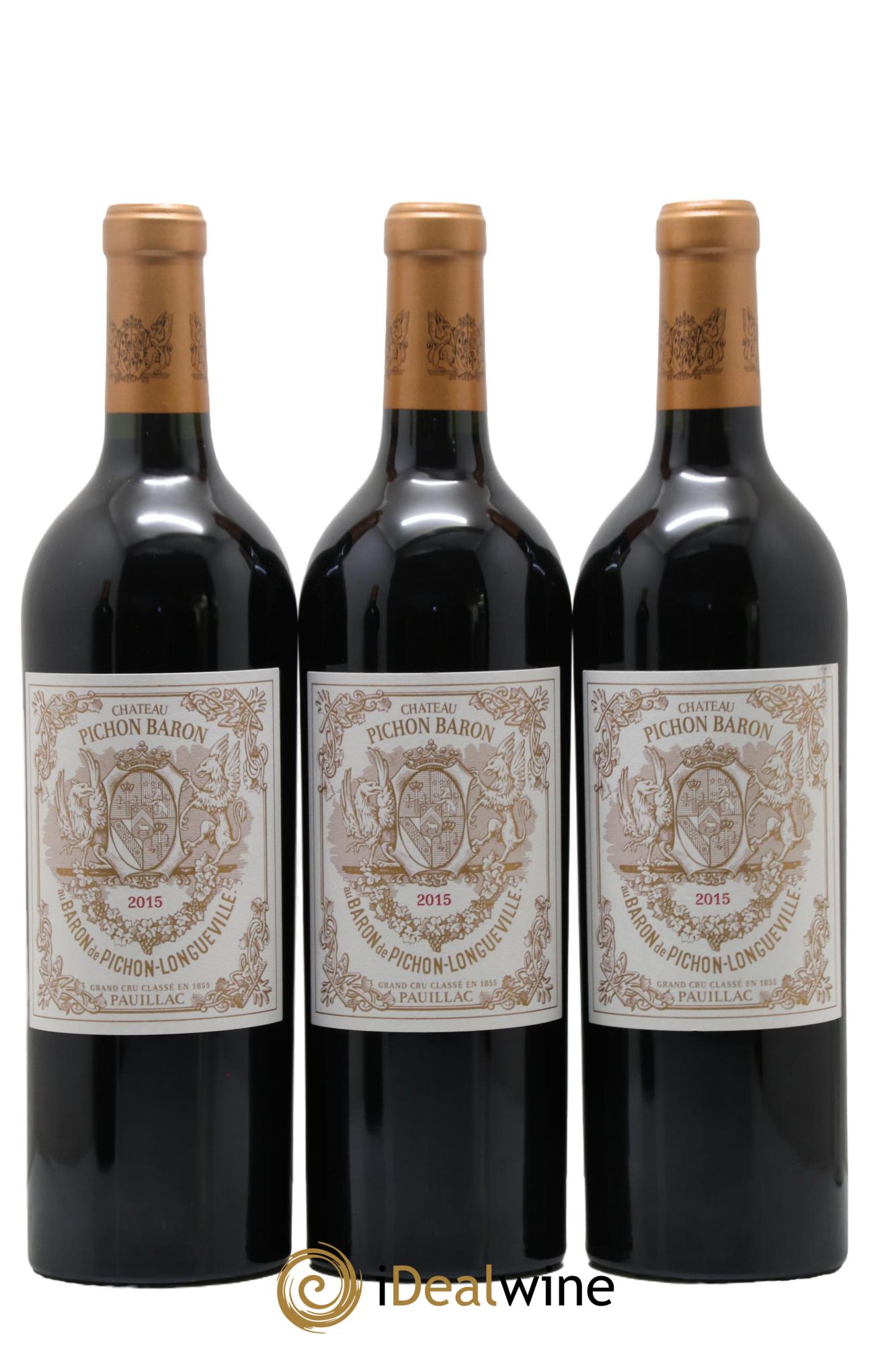 Pichon Longueville Baron 2ème Grand Cru Classé 2015 - Lotto di 3 bottiglie - 0