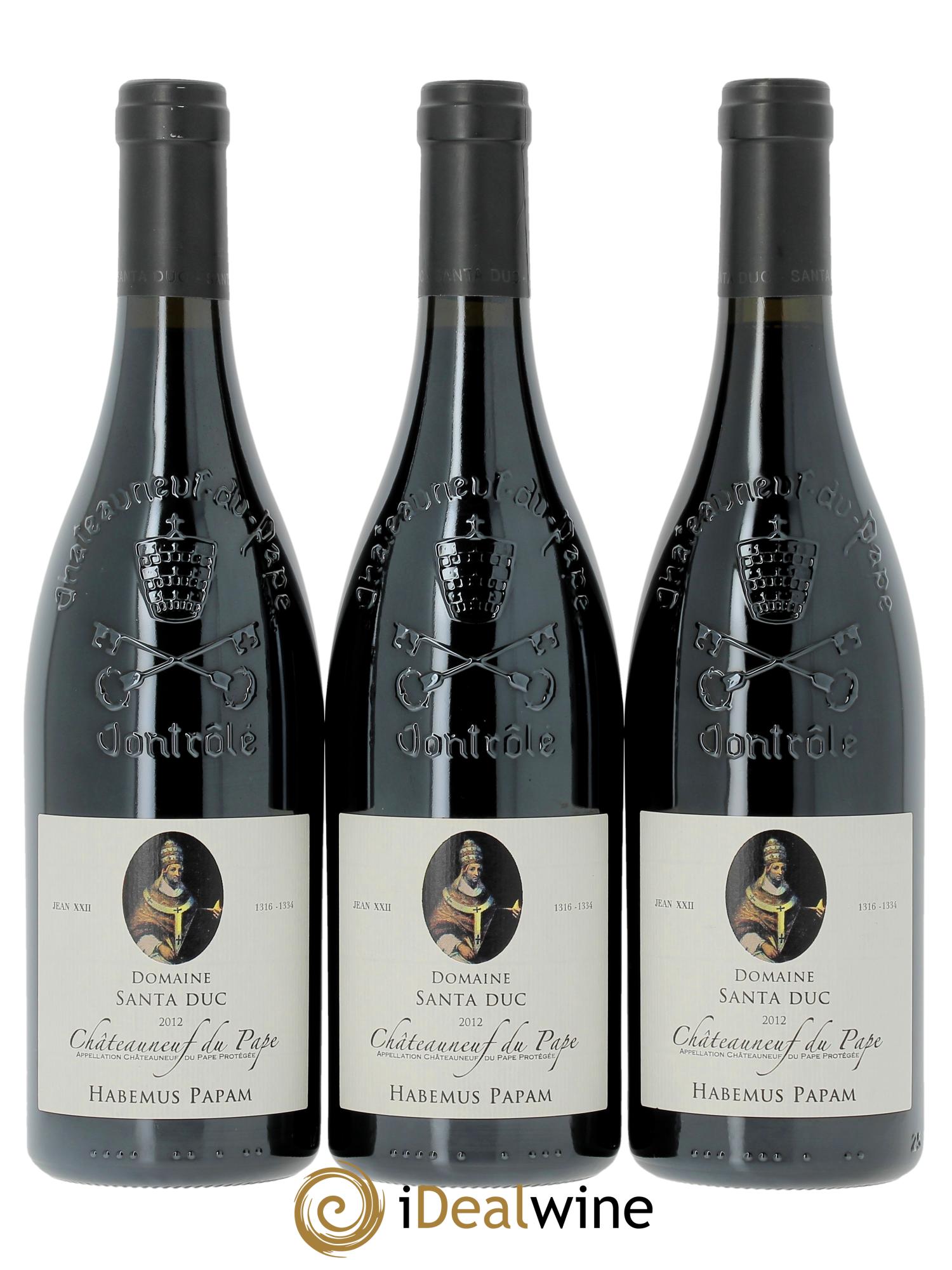 Châteauneuf-du-Pape Santa Duc (Domaine) Habemus Papam Famille Gras 2012 - Lot de 3 bouteilles - 0
